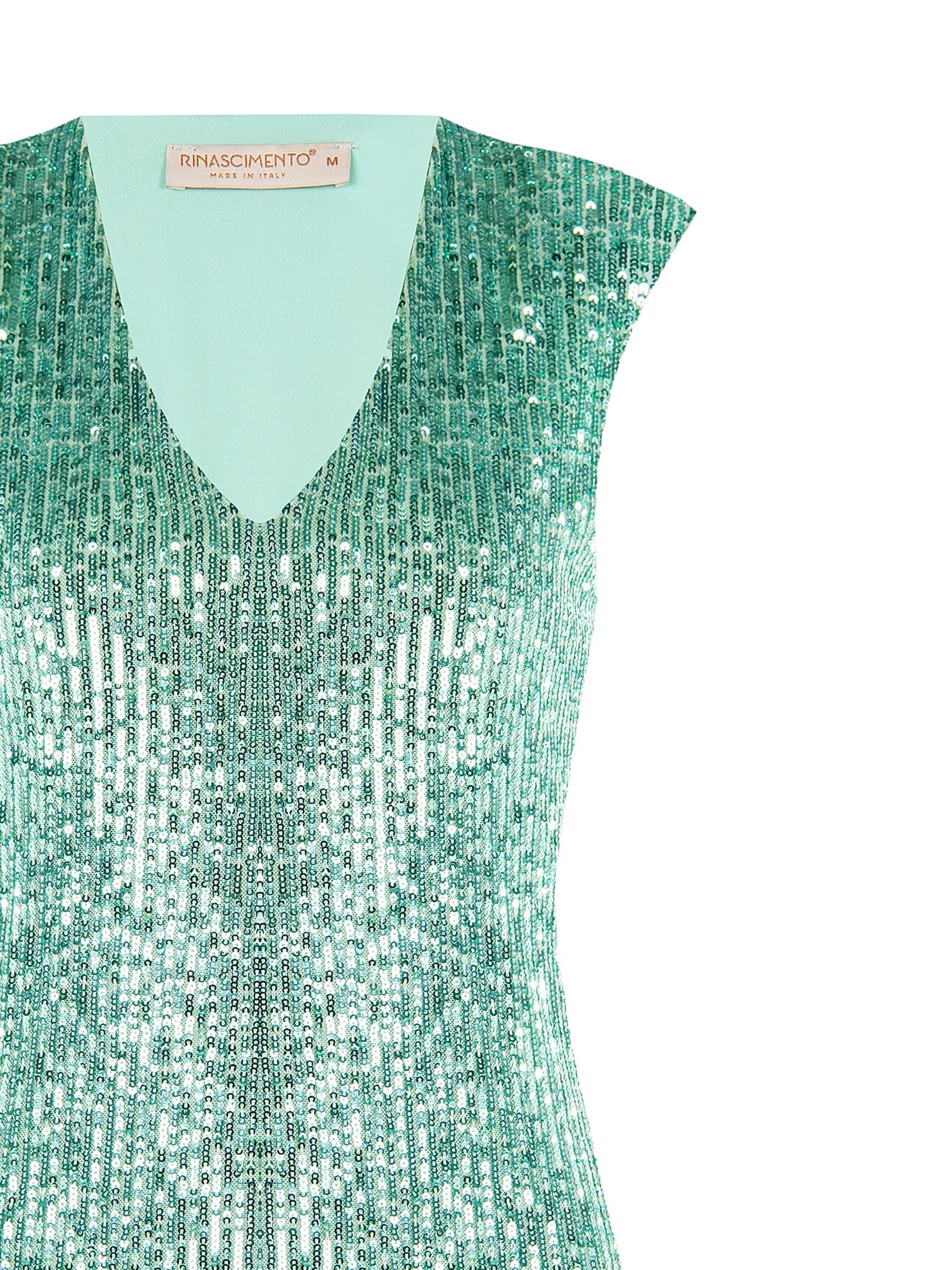 Top Sfiancato Ricoperto Di Paillettes Con Scollo A V E Spalline Rinascimento