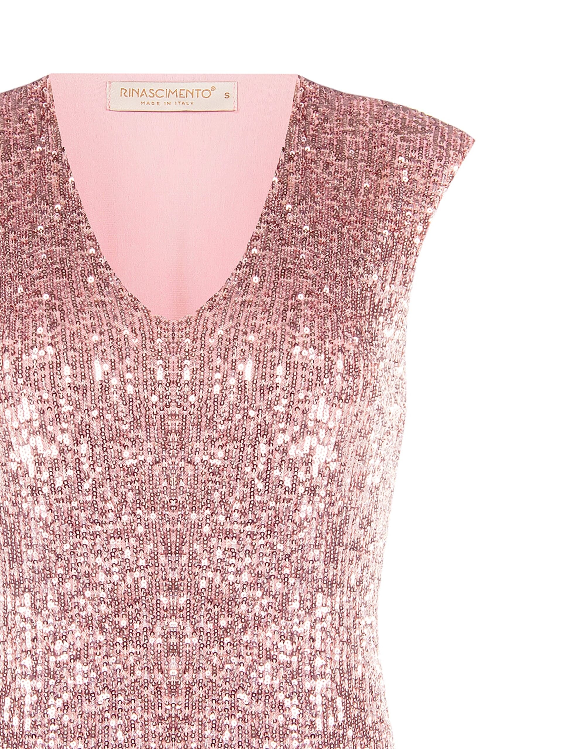 Top Sfiancato Ricoperto Di Paillettes Con Scollo A V E Spalline Rinascimento
