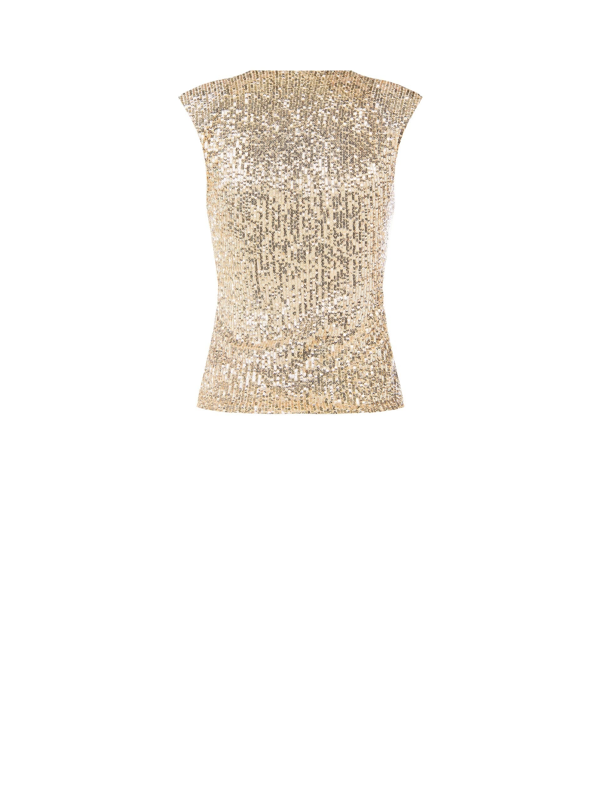 Top Sfiancato Ricoperto Di Paillettes Con Scollo A V E Spalline Rinascimento