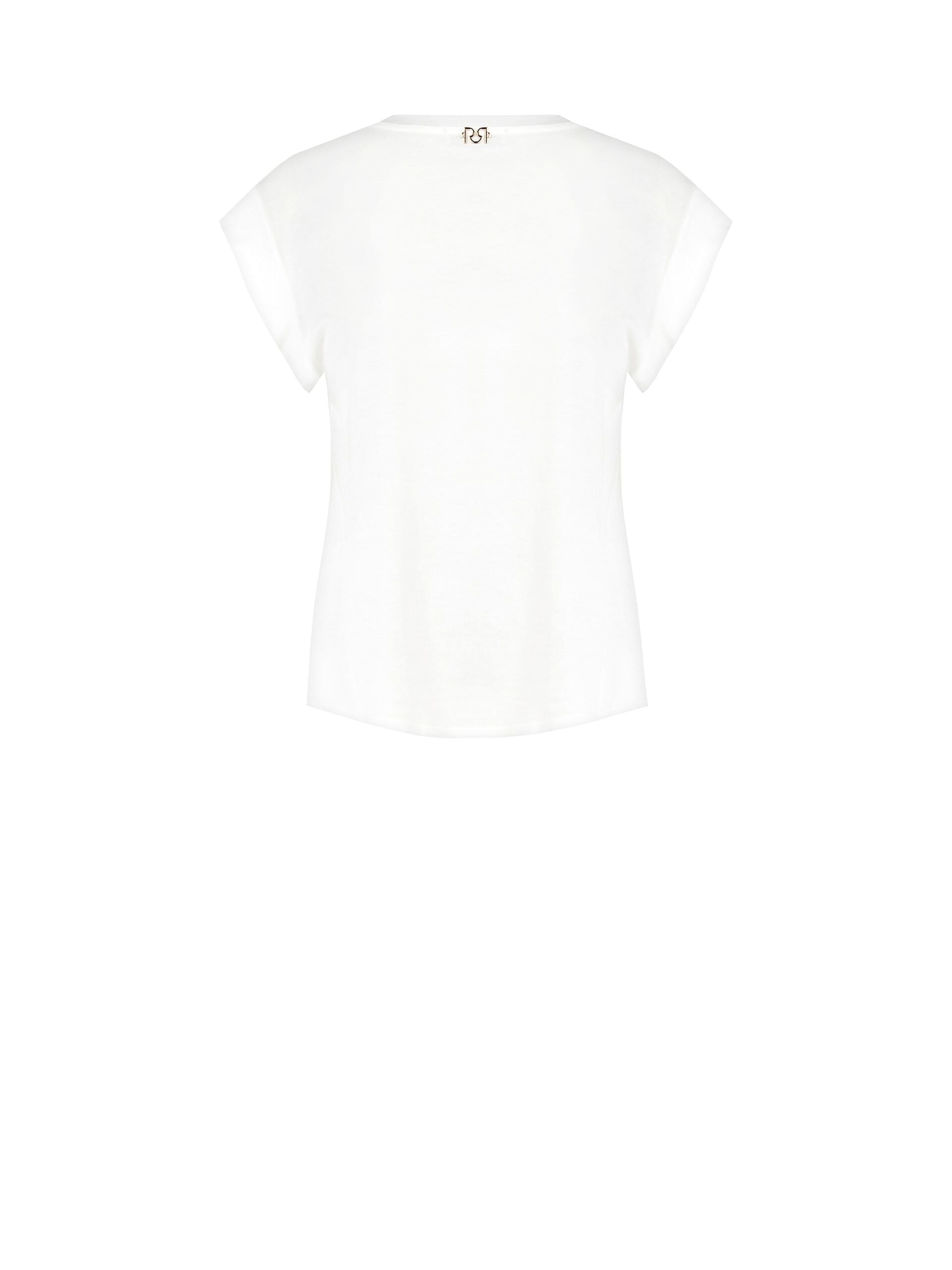 T-Shirt Regular In Cotone Con Occhielli E Catena Nel Girocollo Rinascimento