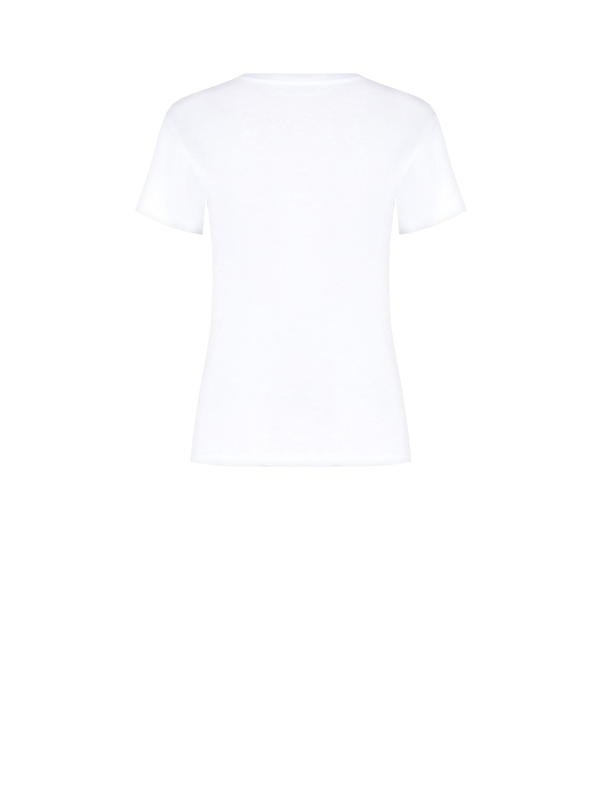 T-Shirt Regular In Cotone Con Stampa Cat Con Occhiali In Strass Rinascimento