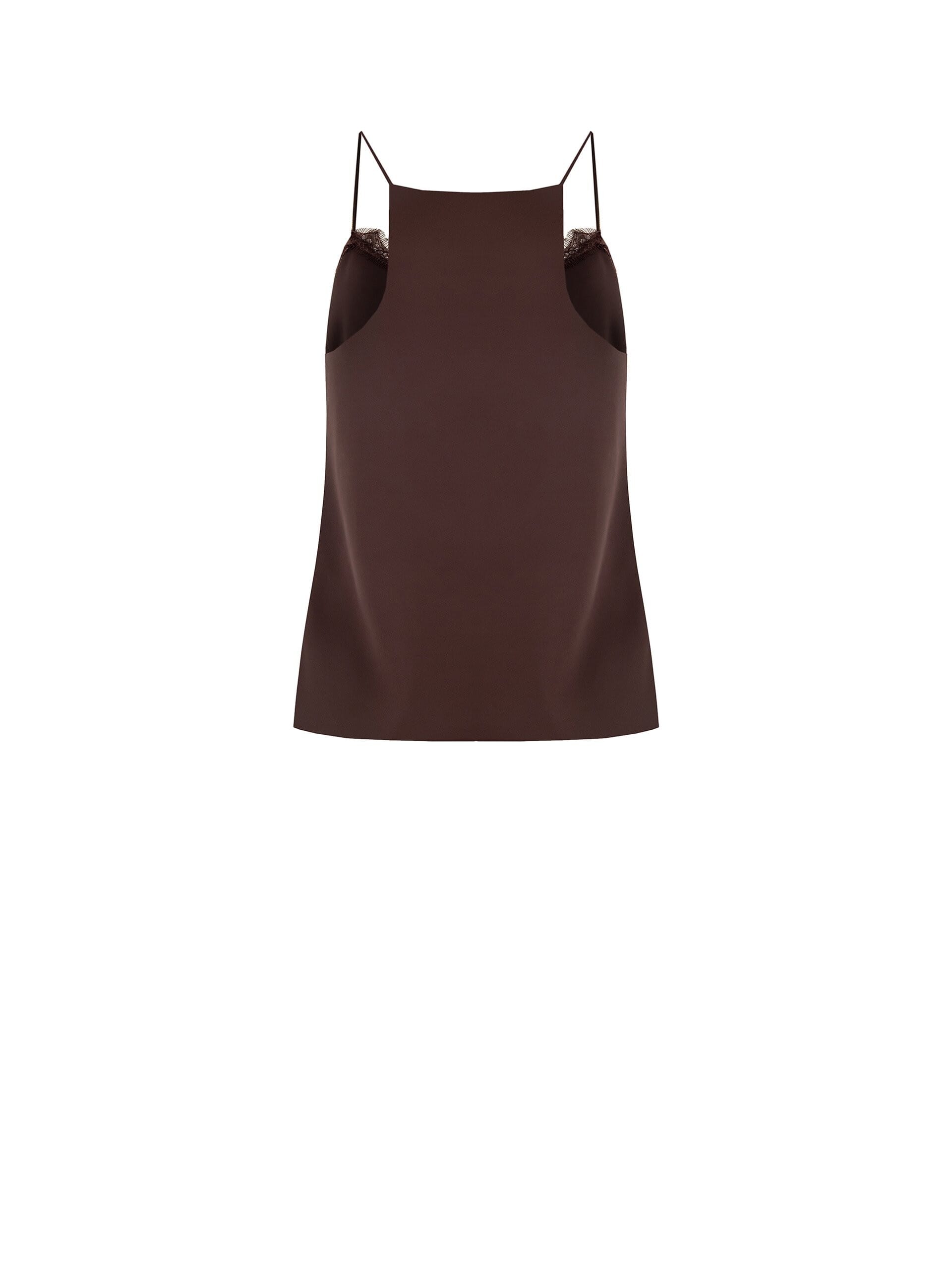 Top Sfiancato In Tessuto Fluido Con Pizzo Rinascimento