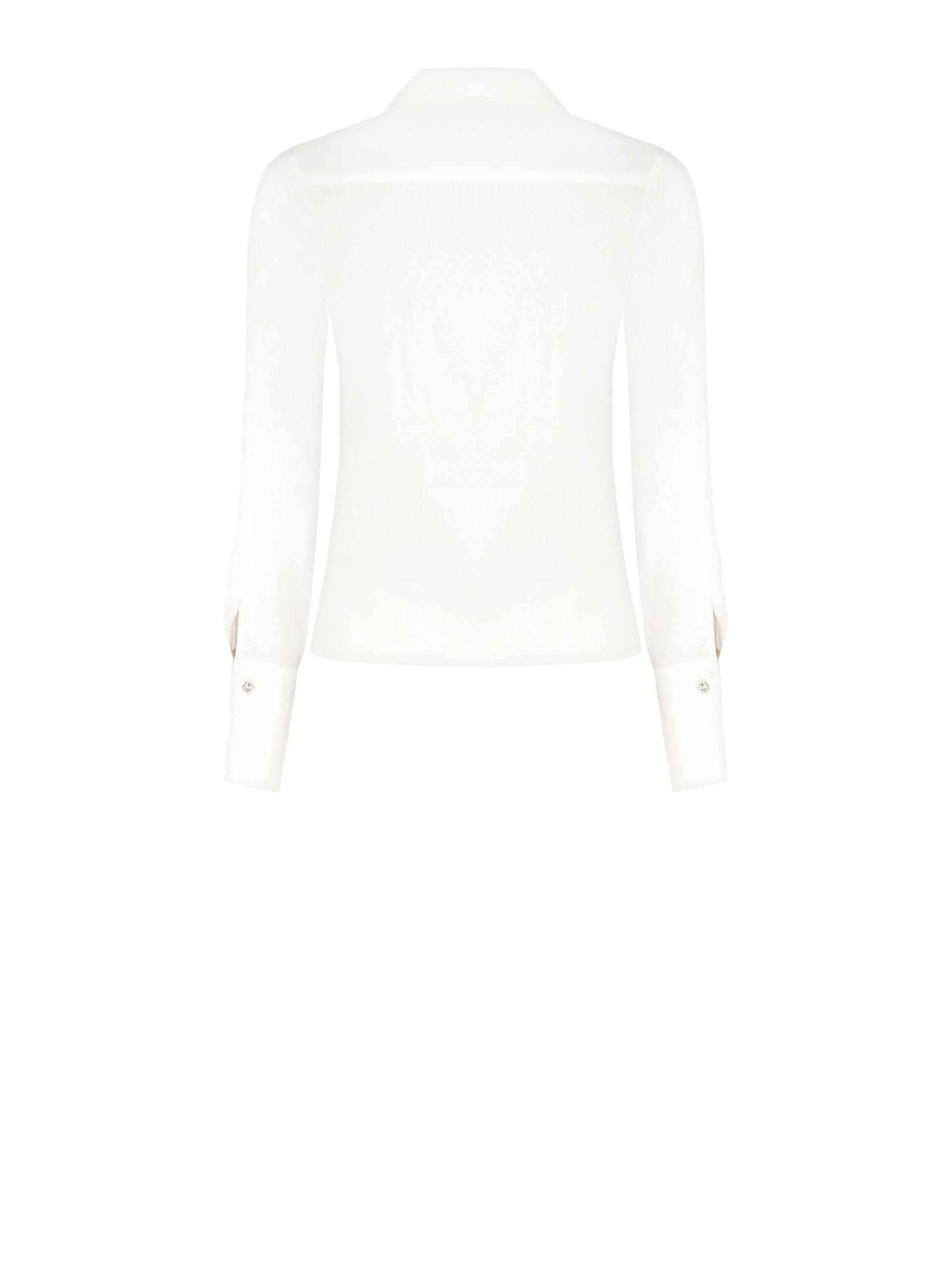 Camicia Arricciata Sui Fianchi In Misto Cotone Con Occhielli Argento Sul Colletto Rinascimento