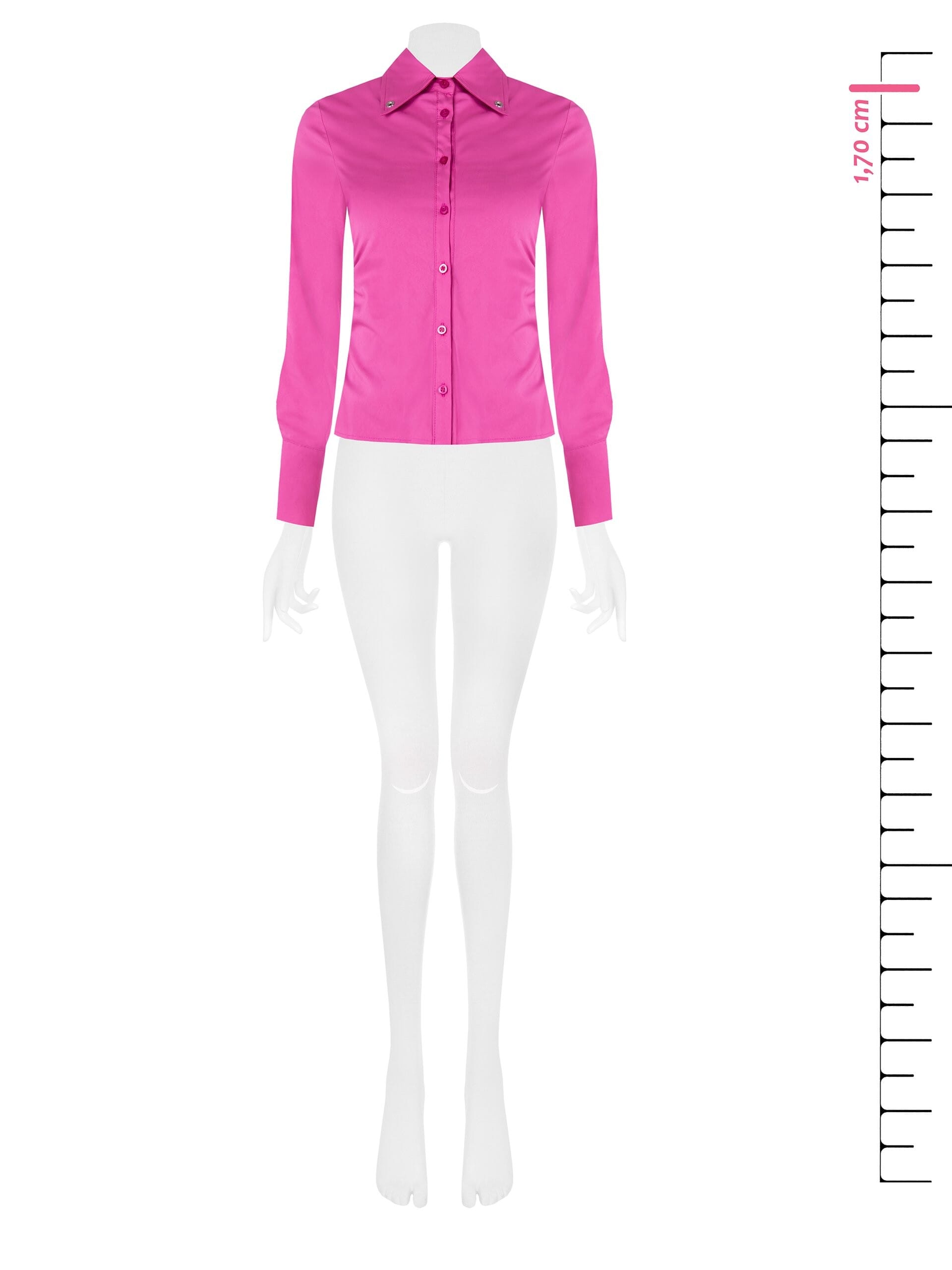 Camicia Arricciata Sui Fianchi In Misto Cotone Con Occhielli Argento Sul Colletto Rinascimento