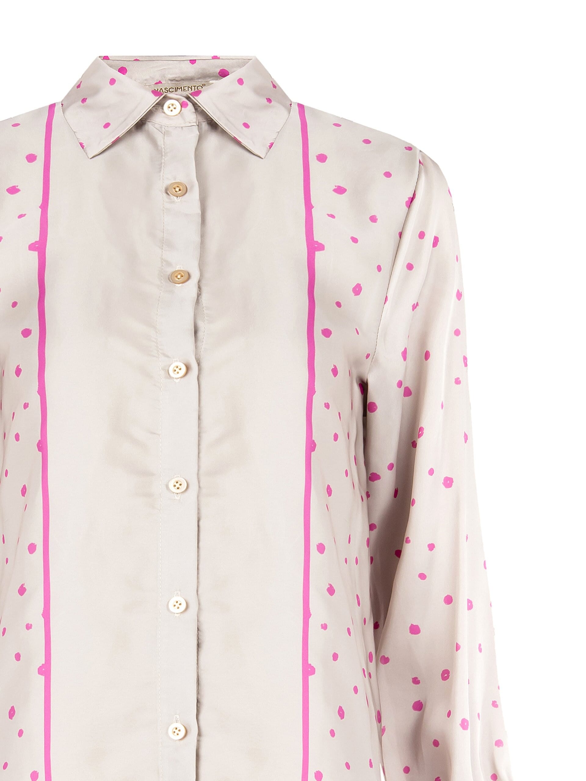 Irregular Polka Dot Satin Shirt Rinascimento