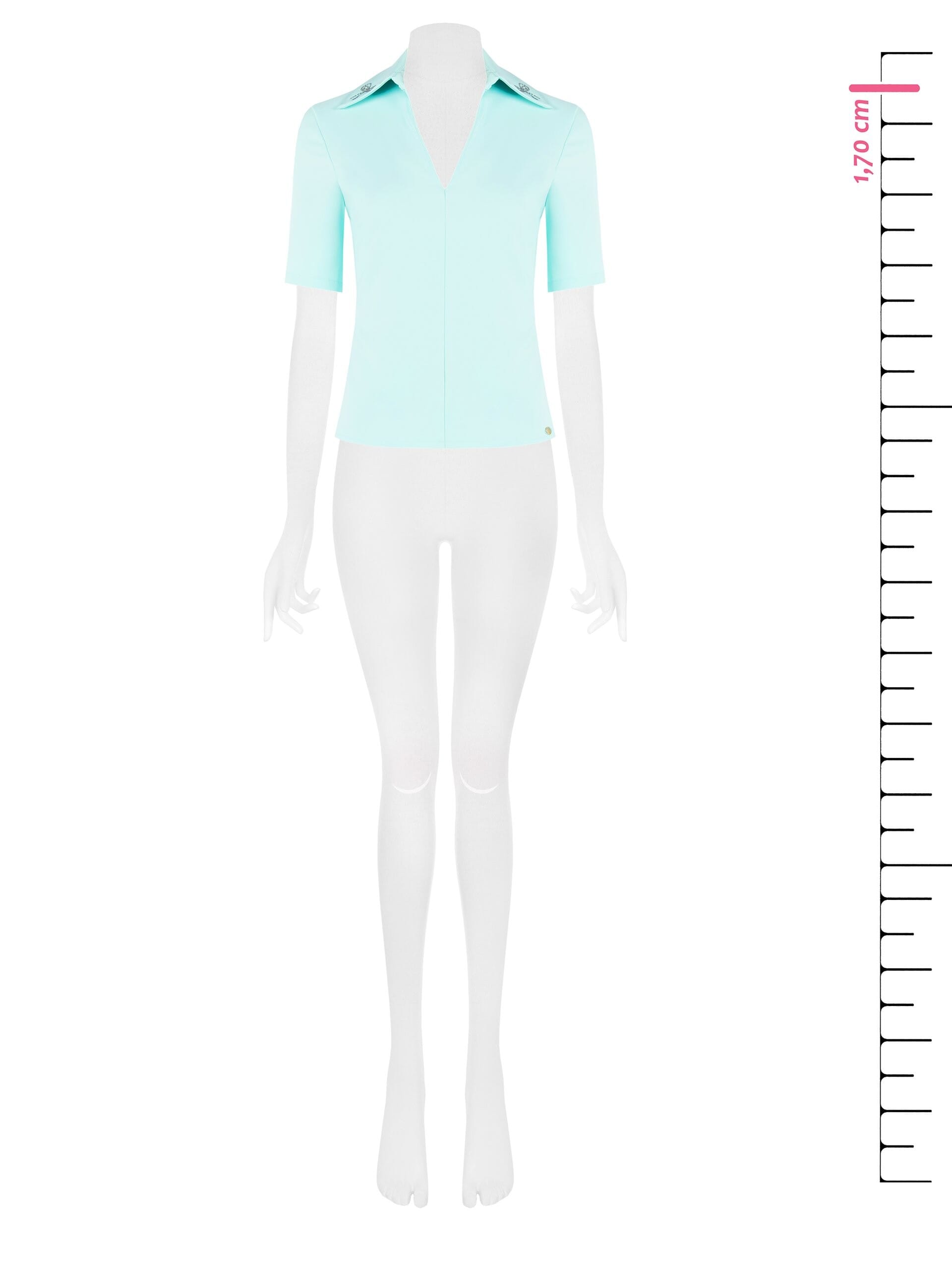 Polo Sfiancata In Tessuto Bi-Stretch Con Fiocchi In Strass Sul Colletto Rinascimento