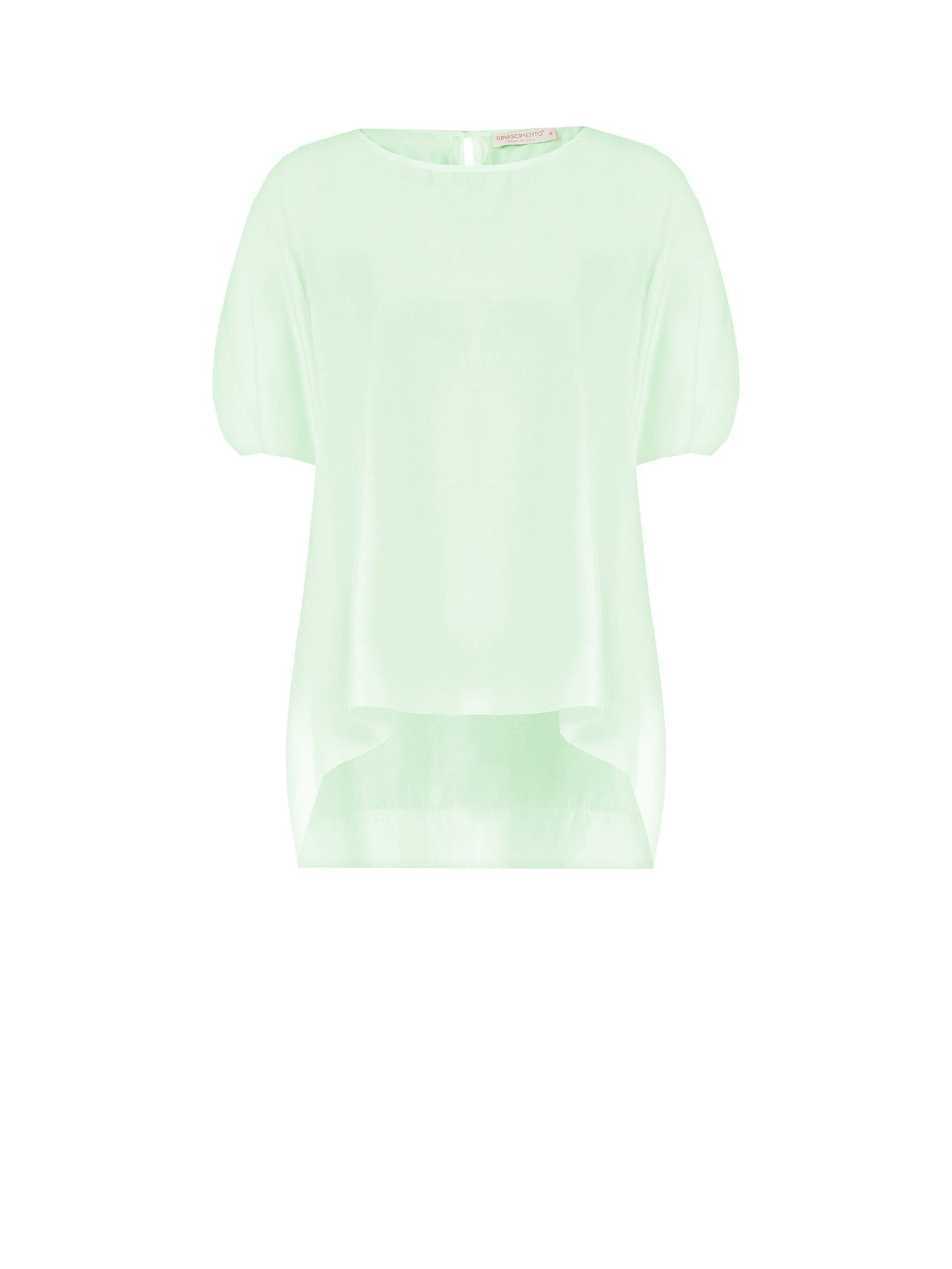 Asymmetrical Over Blouse In Semi-transparent Lightweight Fabric Rinascimento