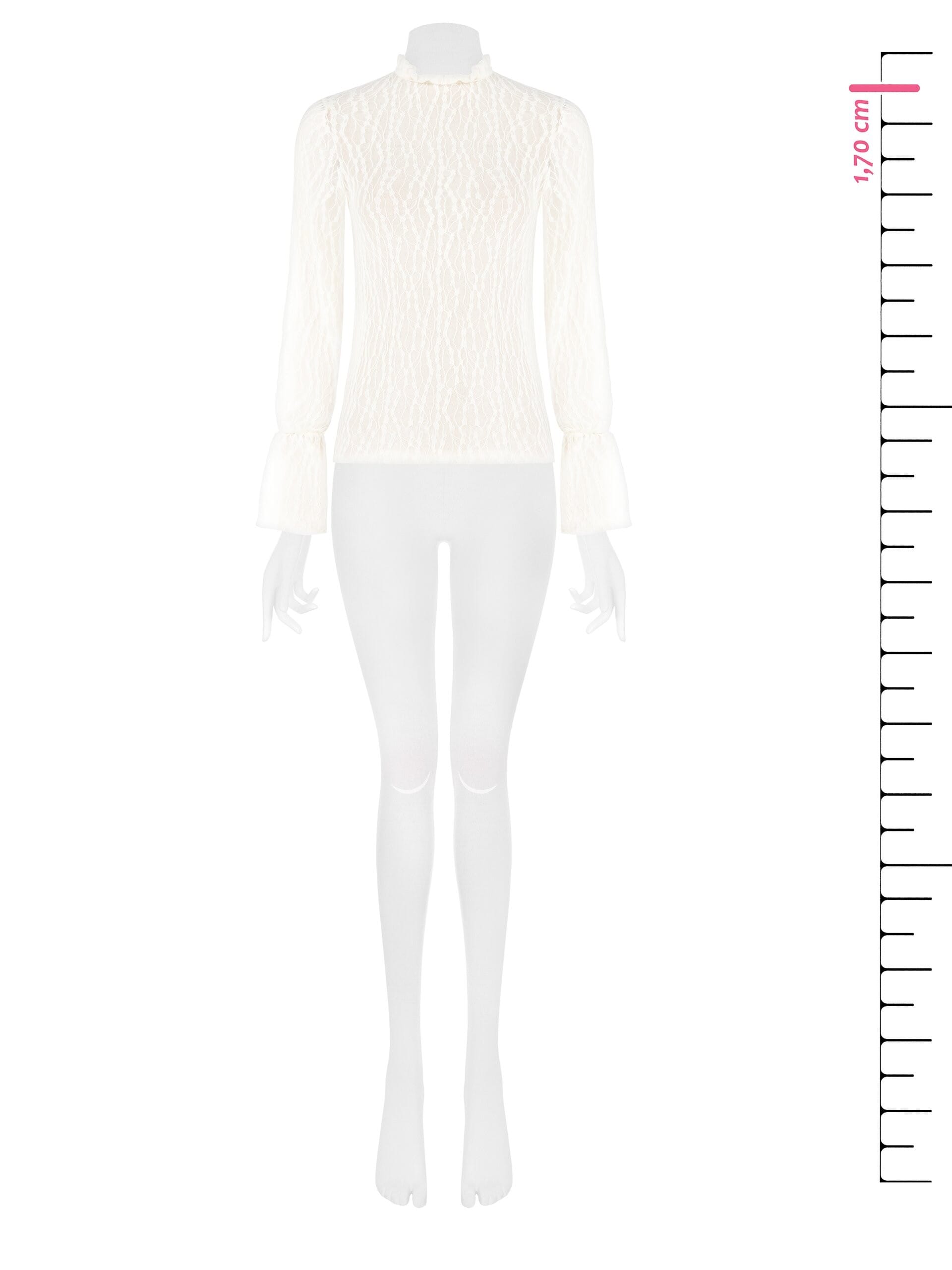 Blusa In Rete Ricamata Semitrasparente Rinascimento