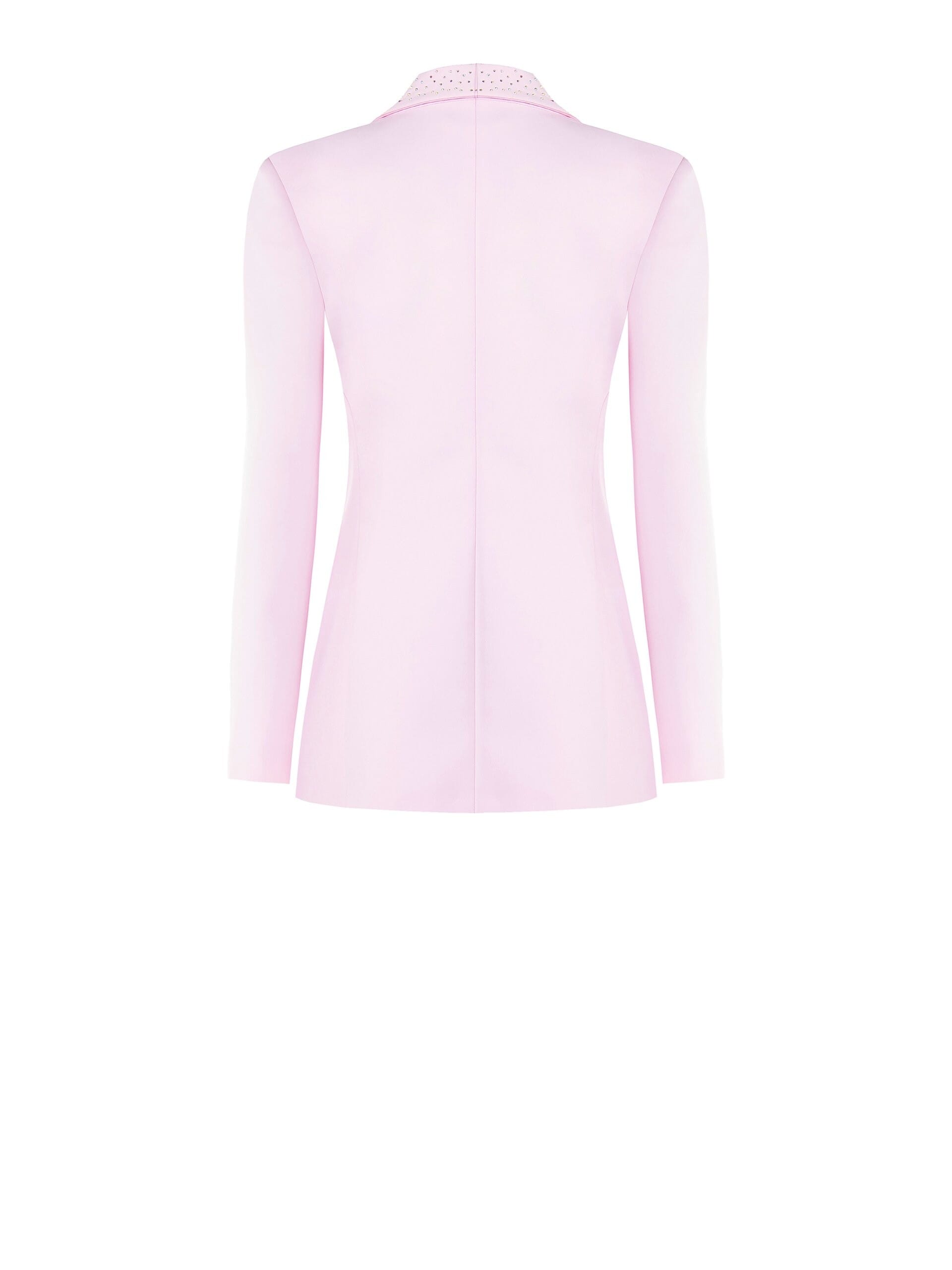 Giacca Blazer Sfiancata In Tessuto Poliviscosa Con Strass Su Revers Rinascimento