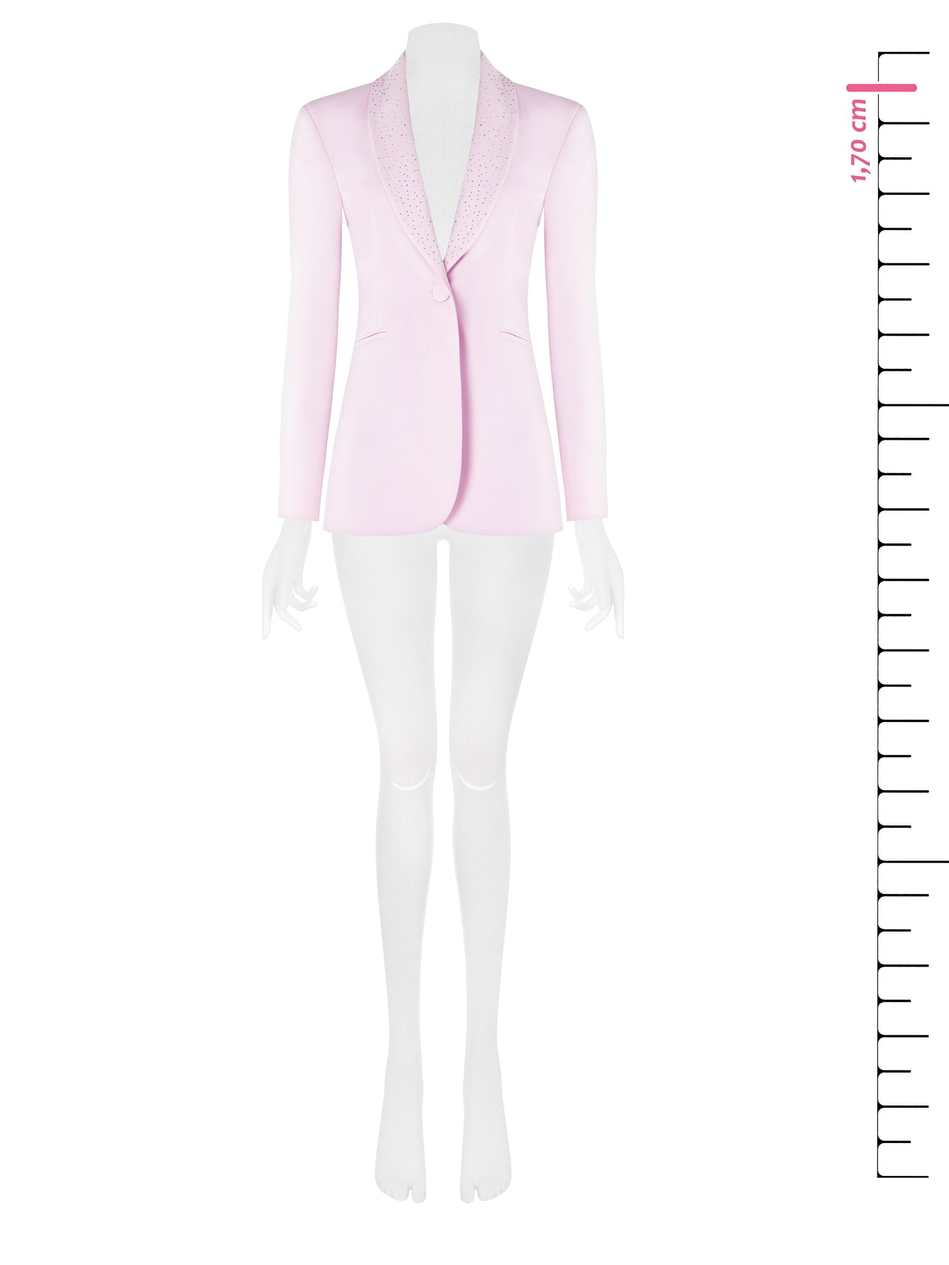 Giacca Blazer Sfiancata In Tessuto Poliviscosa Con Strass Su Revers Rinascimento