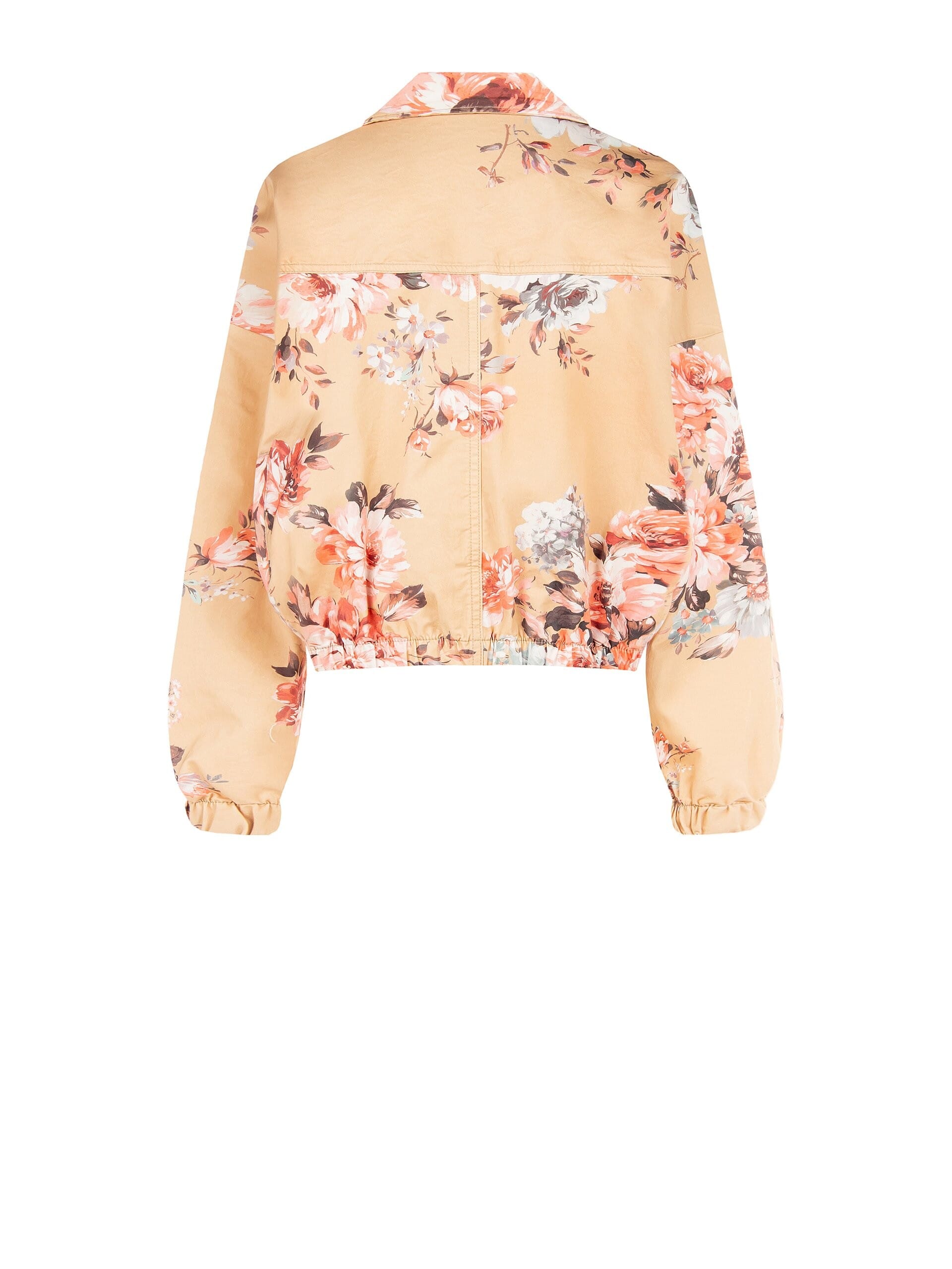 Giacca Bomber Stampa A Fiori In Cotone Rinascimento