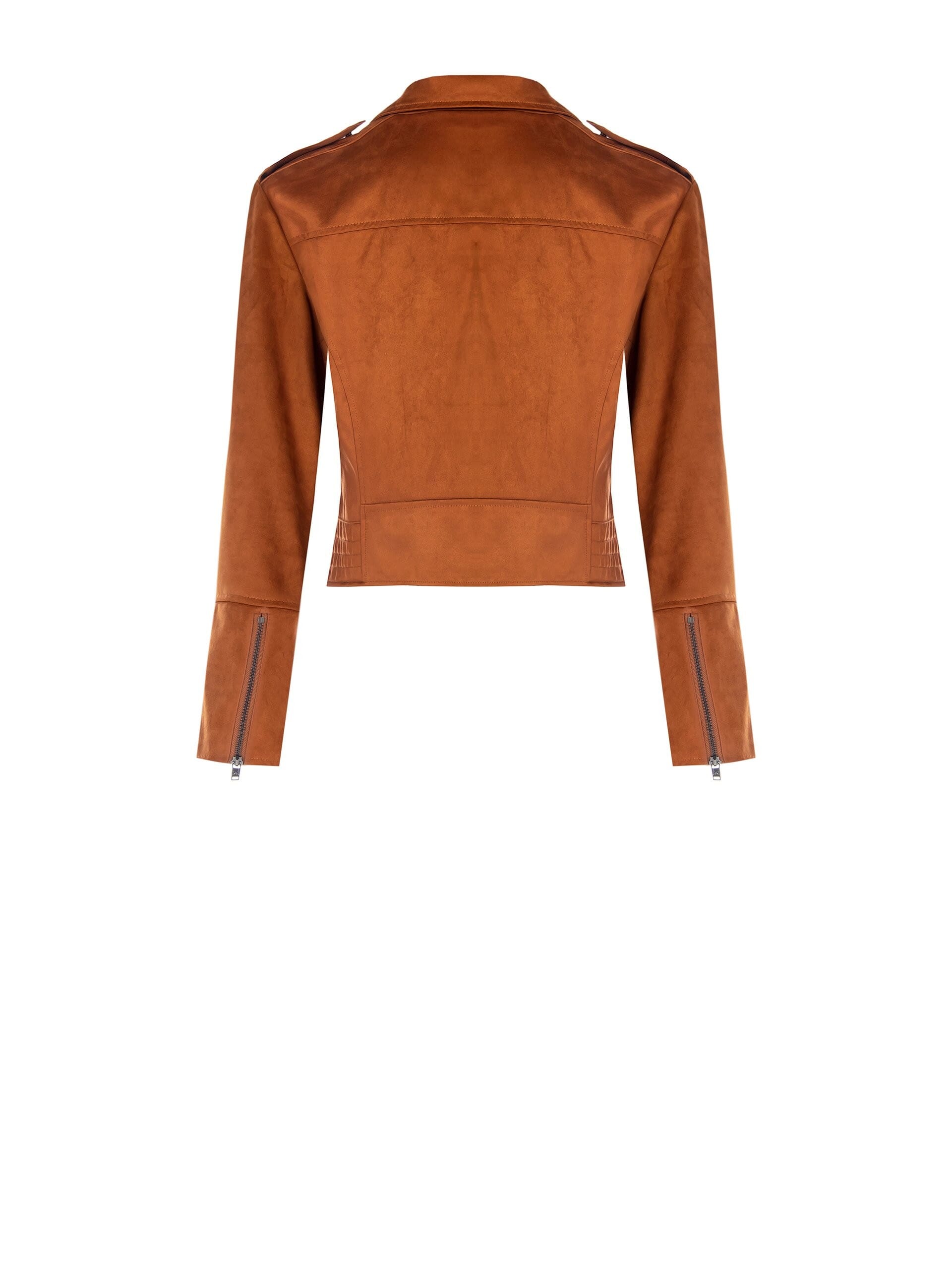 Giubbotto Chiodo Corto In Simil Camoscio Rinascimento