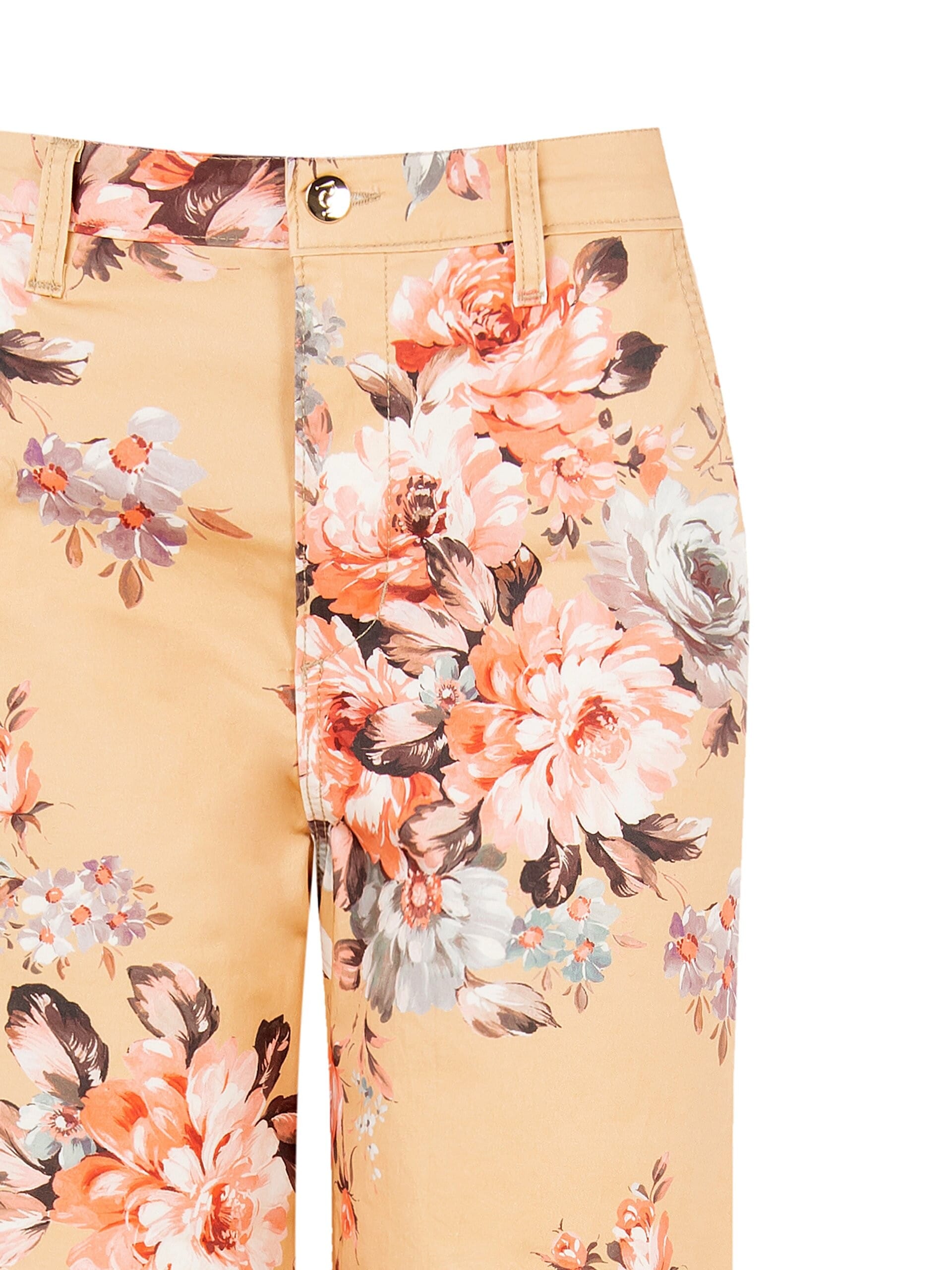 Pantaloni Dritti Stampa A Fiori In Cotone Rinascimento