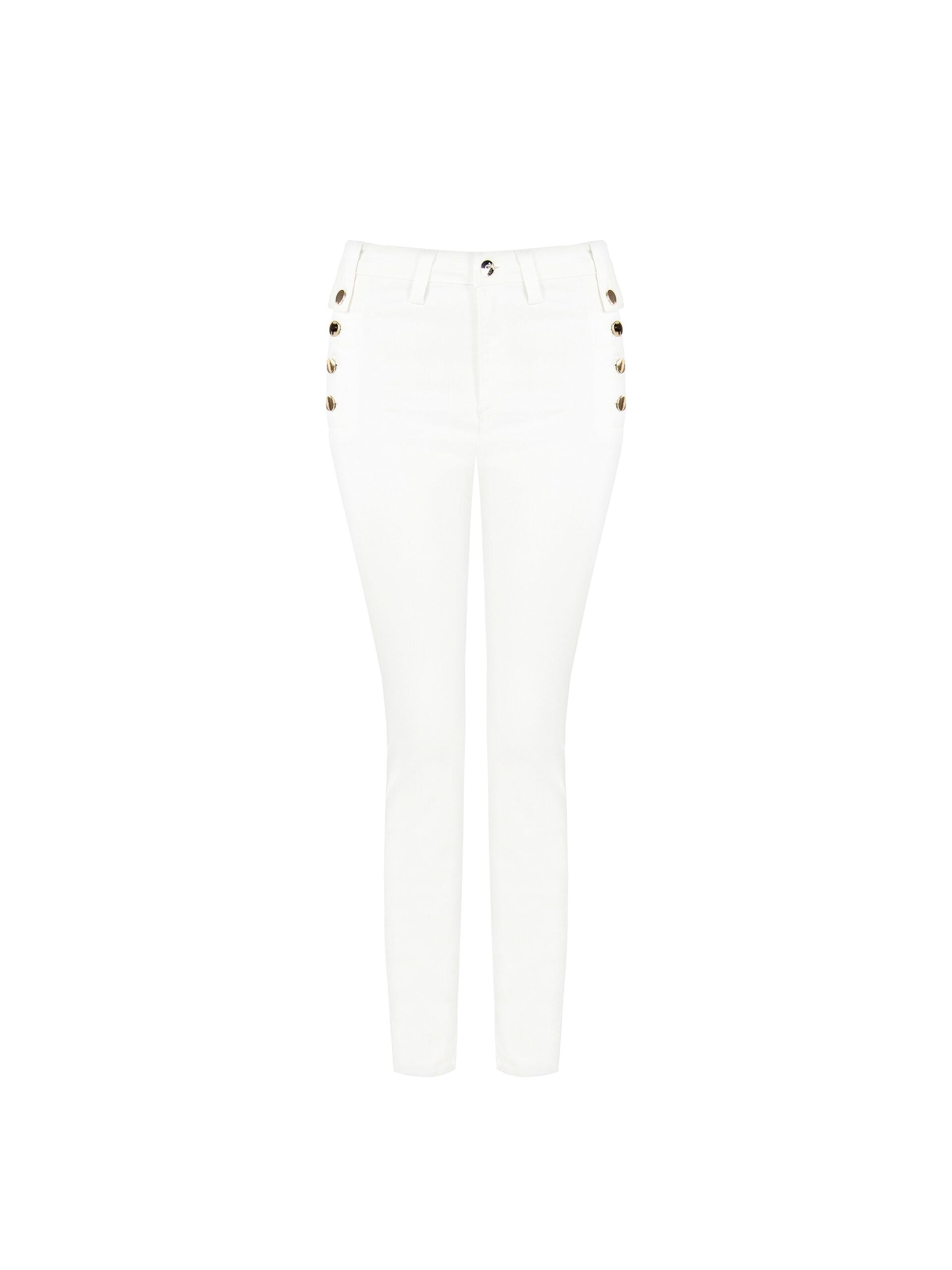 Denim Skinny Con Bottoni Sui Fianchi Rinascimento