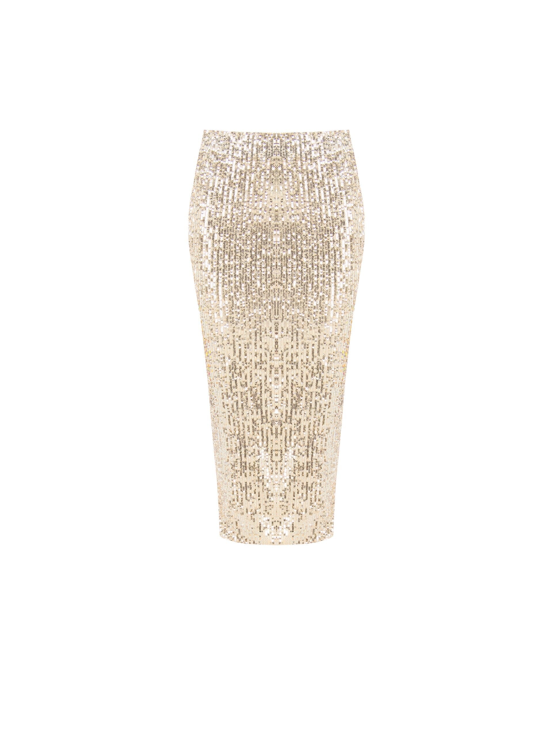 Gonna A Tubino Ricoperta Di Paillettes Rinascimento