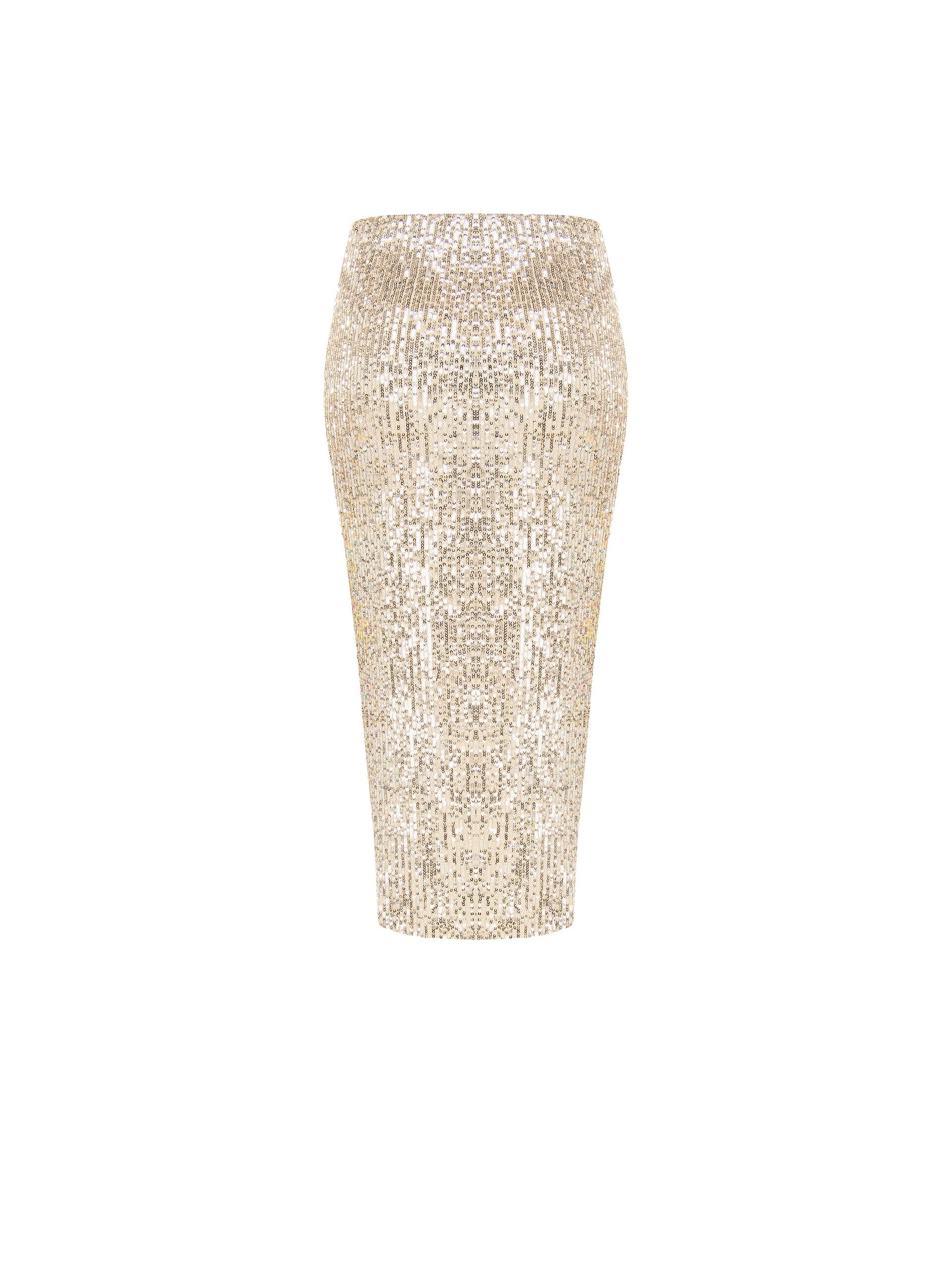 Gonna A Tubino Ricoperta Di Paillettes Rinascimento