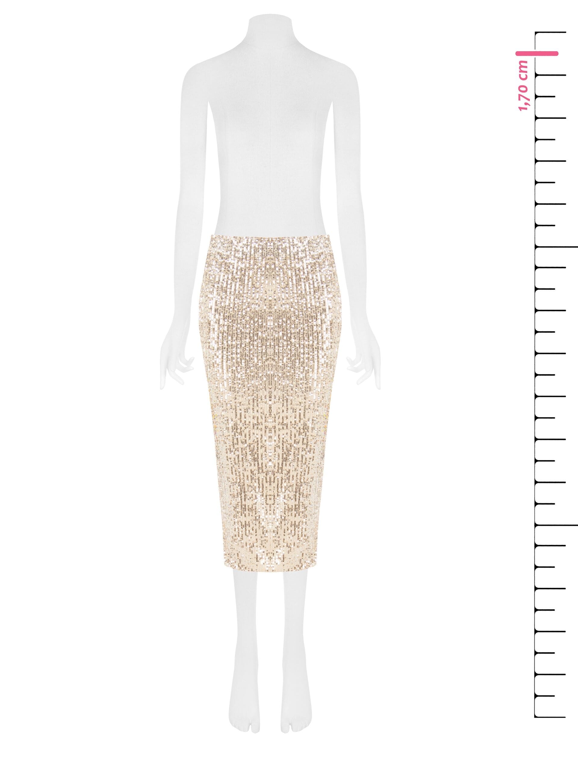 Gonna A Tubino Ricoperta Di Paillettes Rinascimento