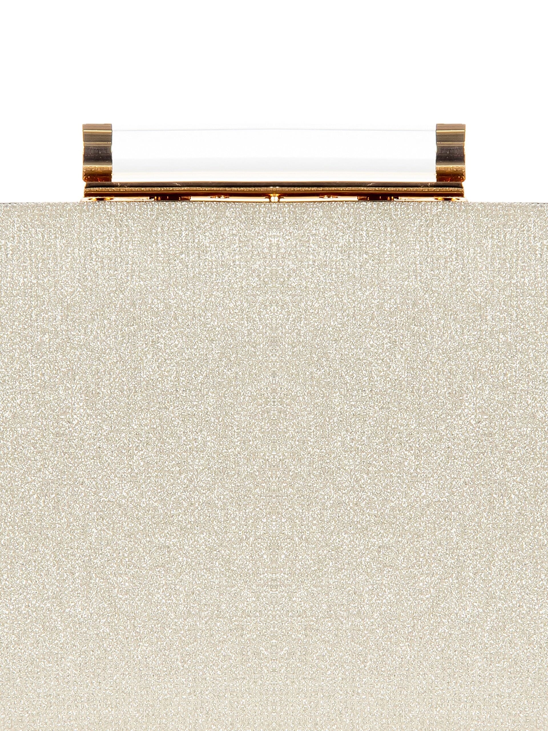 Pochette Rigida Glitter Con Cilindro Trasparente E Tracolla A Catena Rinascimento