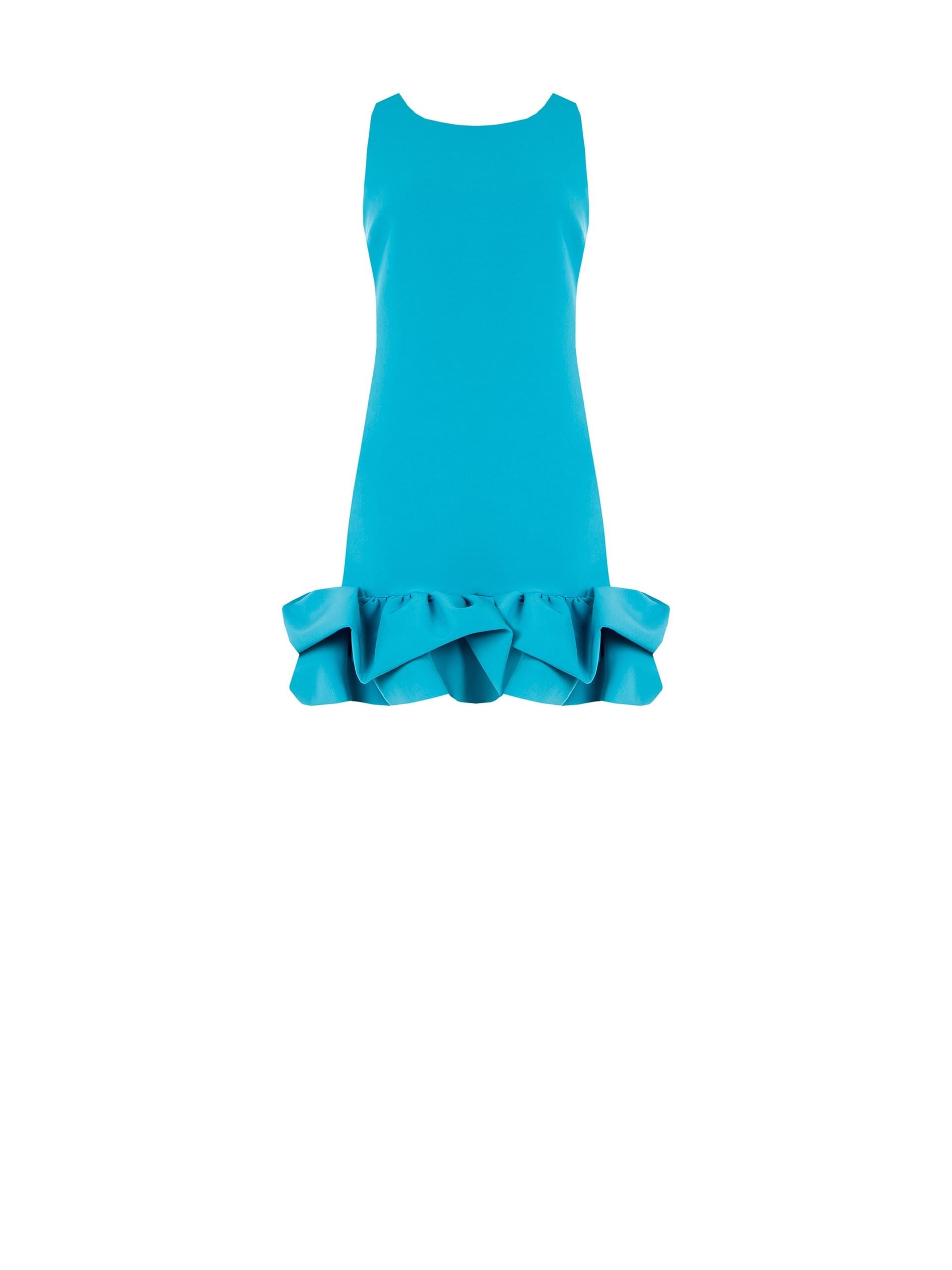 Abito Corto A Trapezio In Tessuto Tecnico Con Maxi Ruches Rinascimento