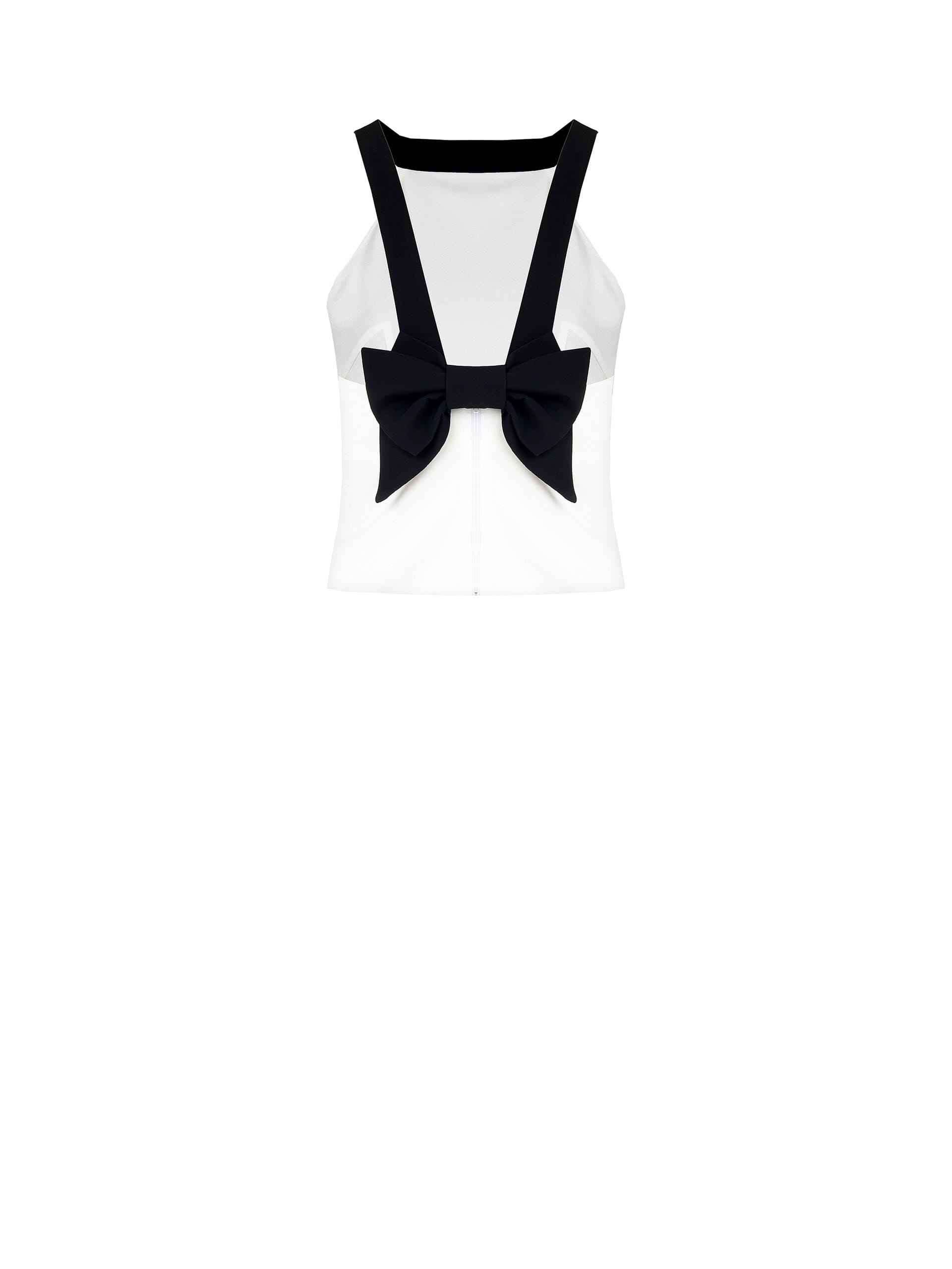 Crop Top Aderente In Tessuto Tecnico Con Fiocco Dietro Rinascimento