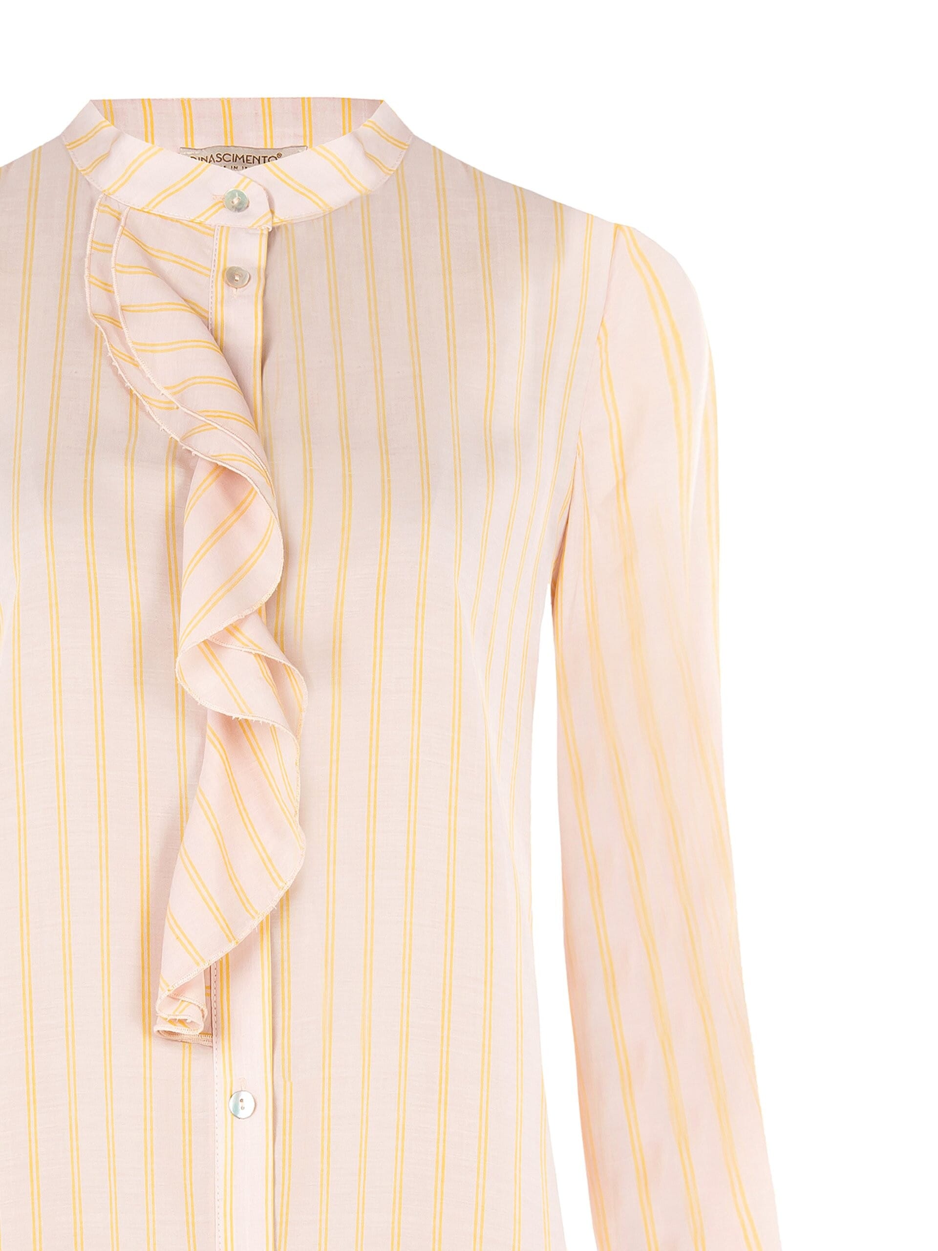 Camicia Regular In Tessuto Leggero Con Volant Rinascimento