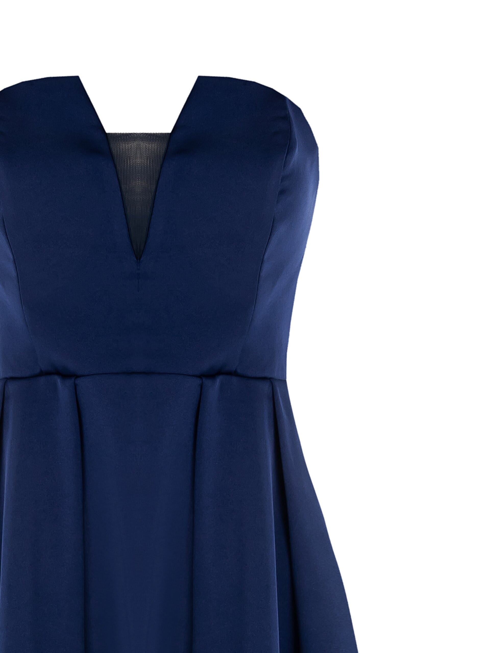 Abito Corto In Raso Con Gonna A Pieghe Rinascimento