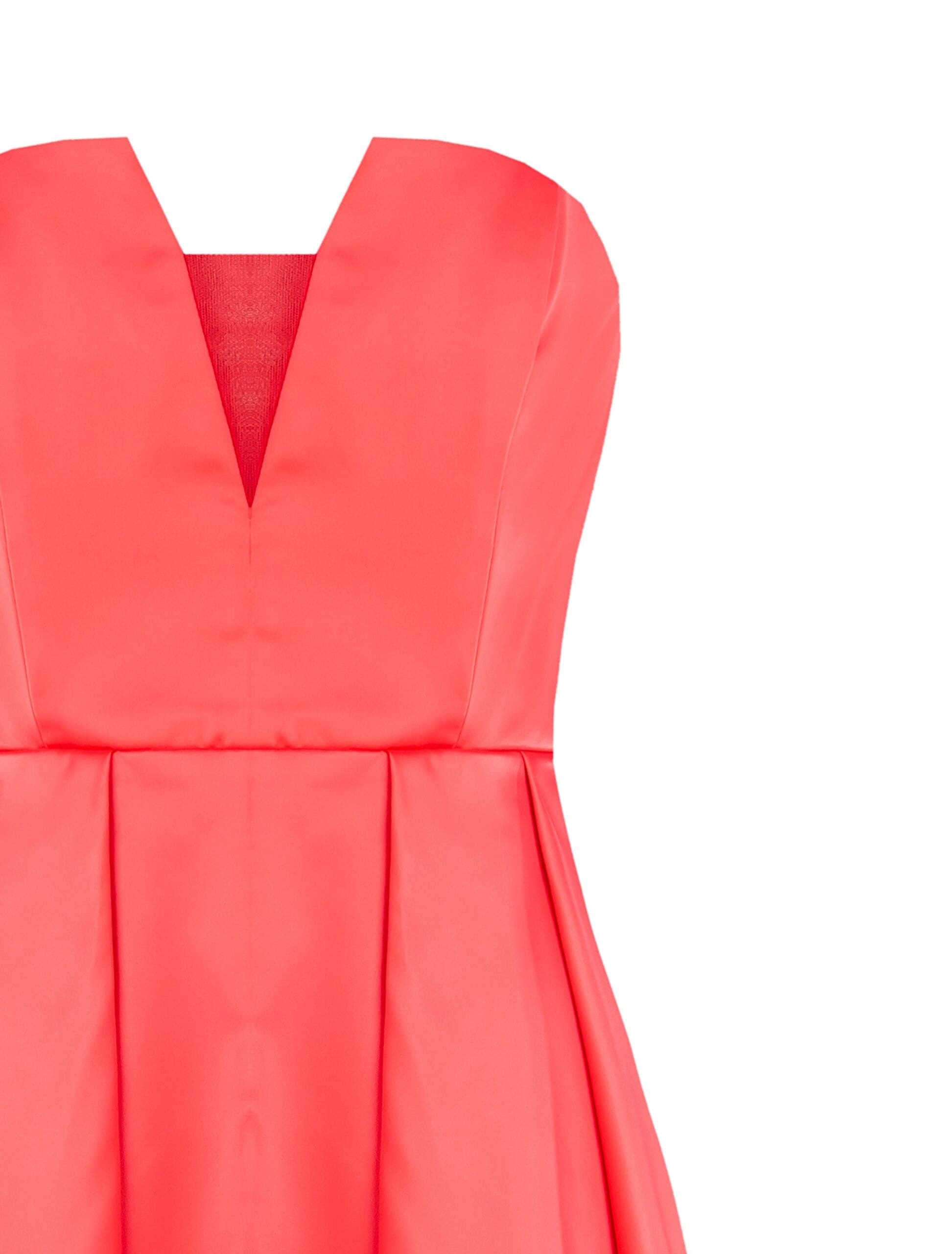 Abito Corto In Raso Con Gonna A Pieghe Rinascimento