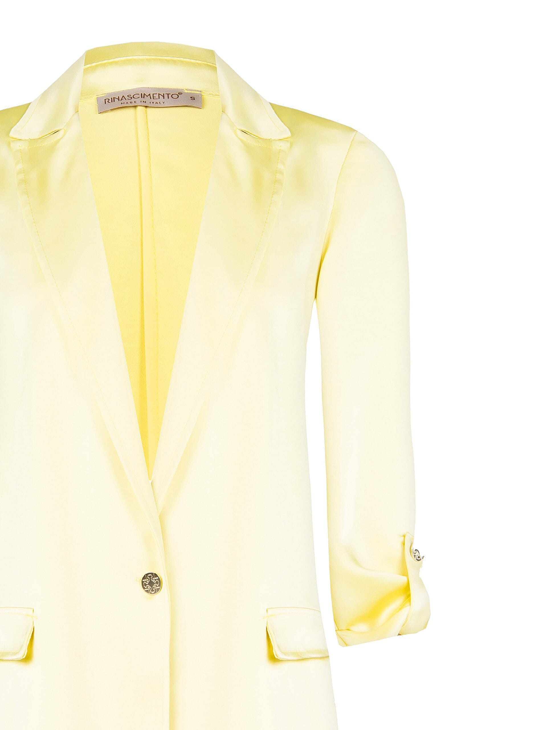 Giacca Blazer Aperta In Raso Con Maniche Arrotolate Rinascimento