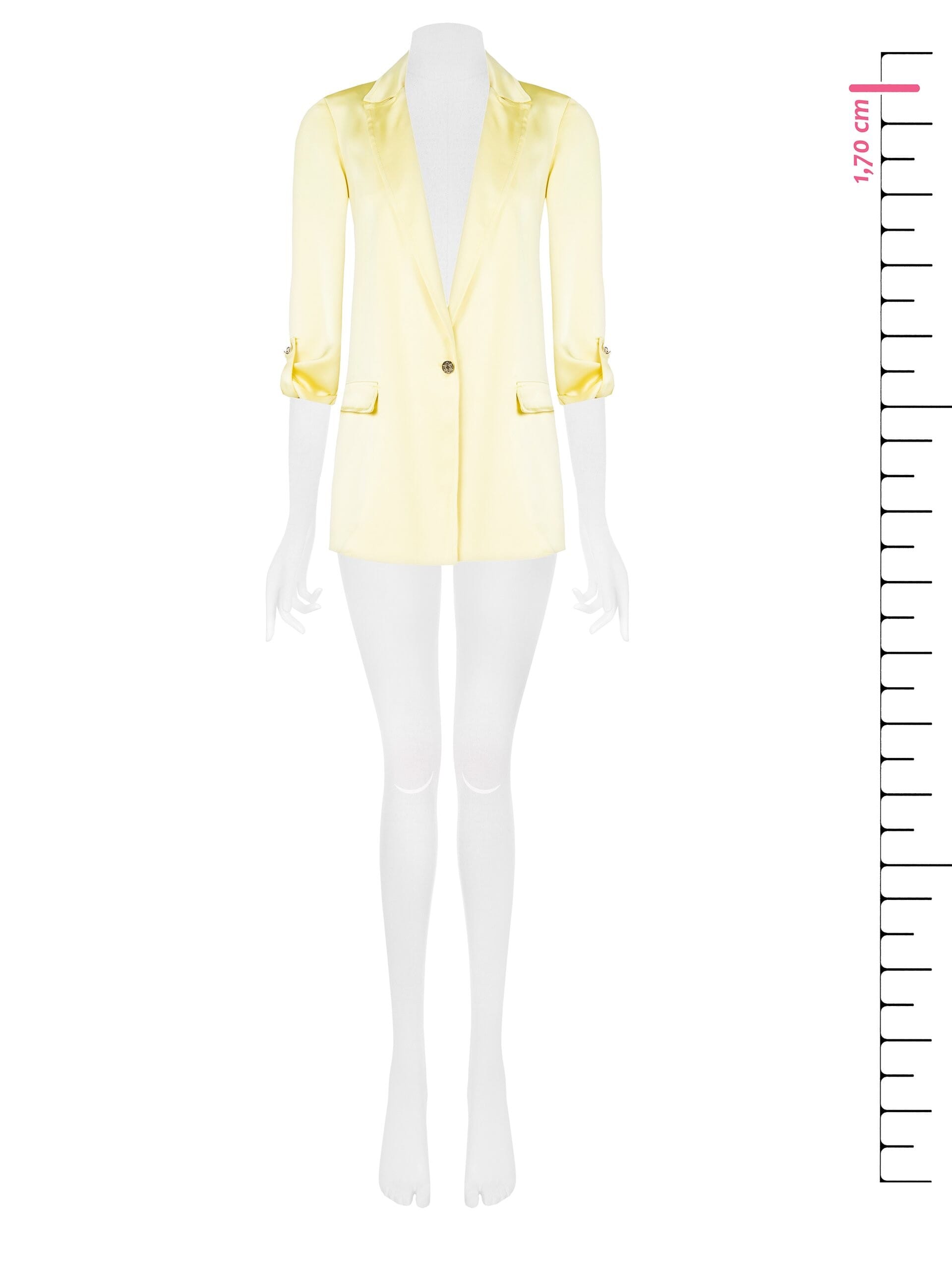 Giacca Blazer Aperta In Raso Con Maniche Arrotolate Rinascimento