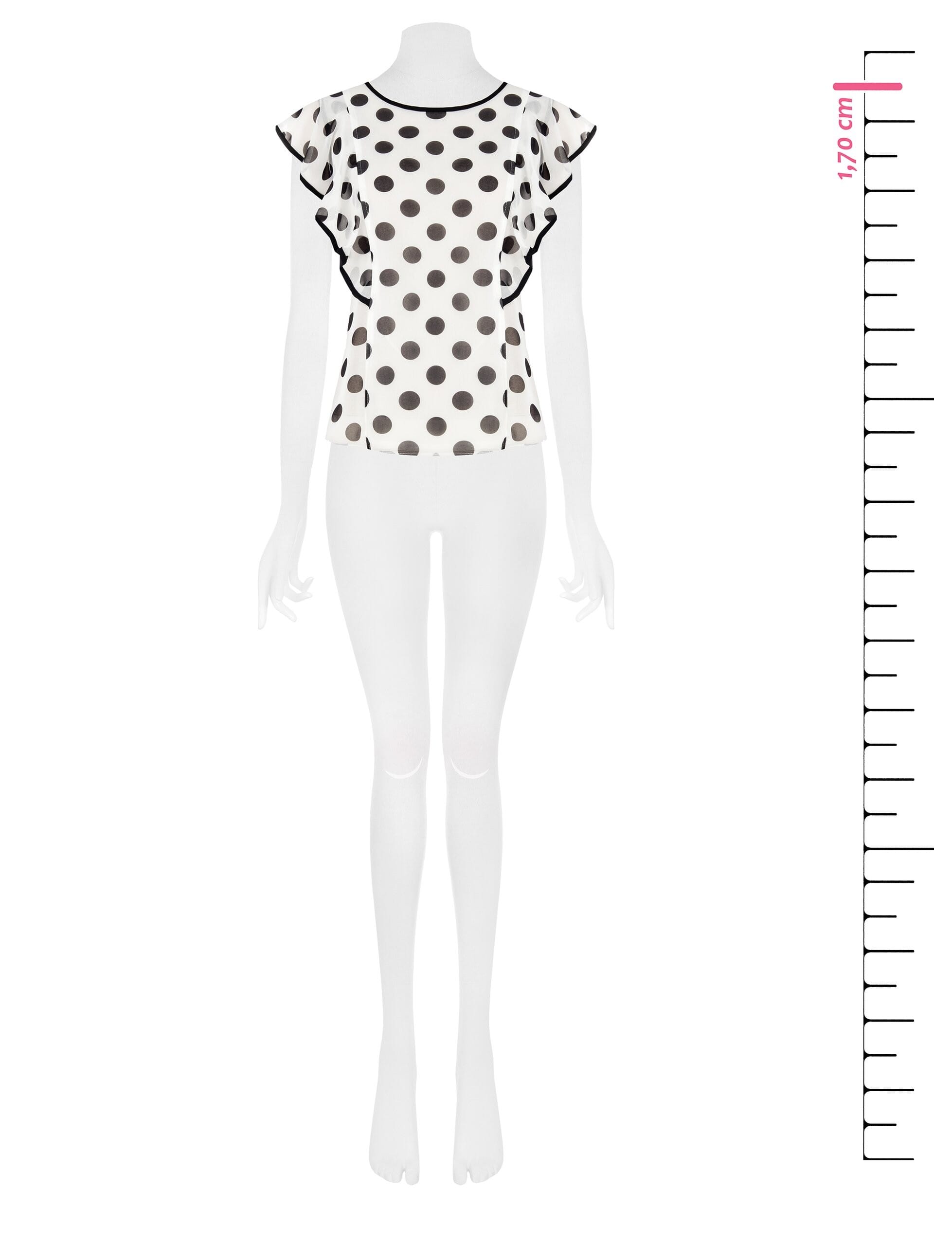 Blusa Fluida In Georgette A Pois Con Volant Rinascimento