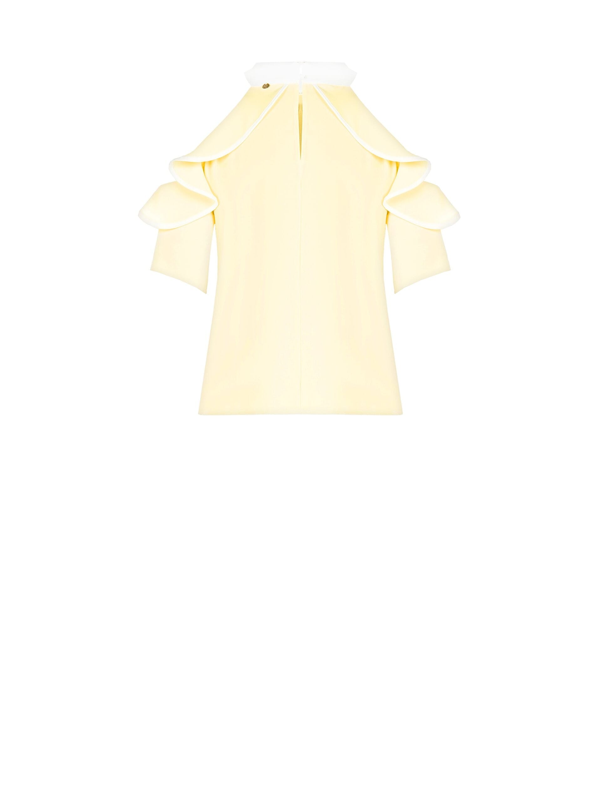 Blusa Sfiancata In Tessuto Fluido Con Cut-Out Sulle Spalle Rinascimento