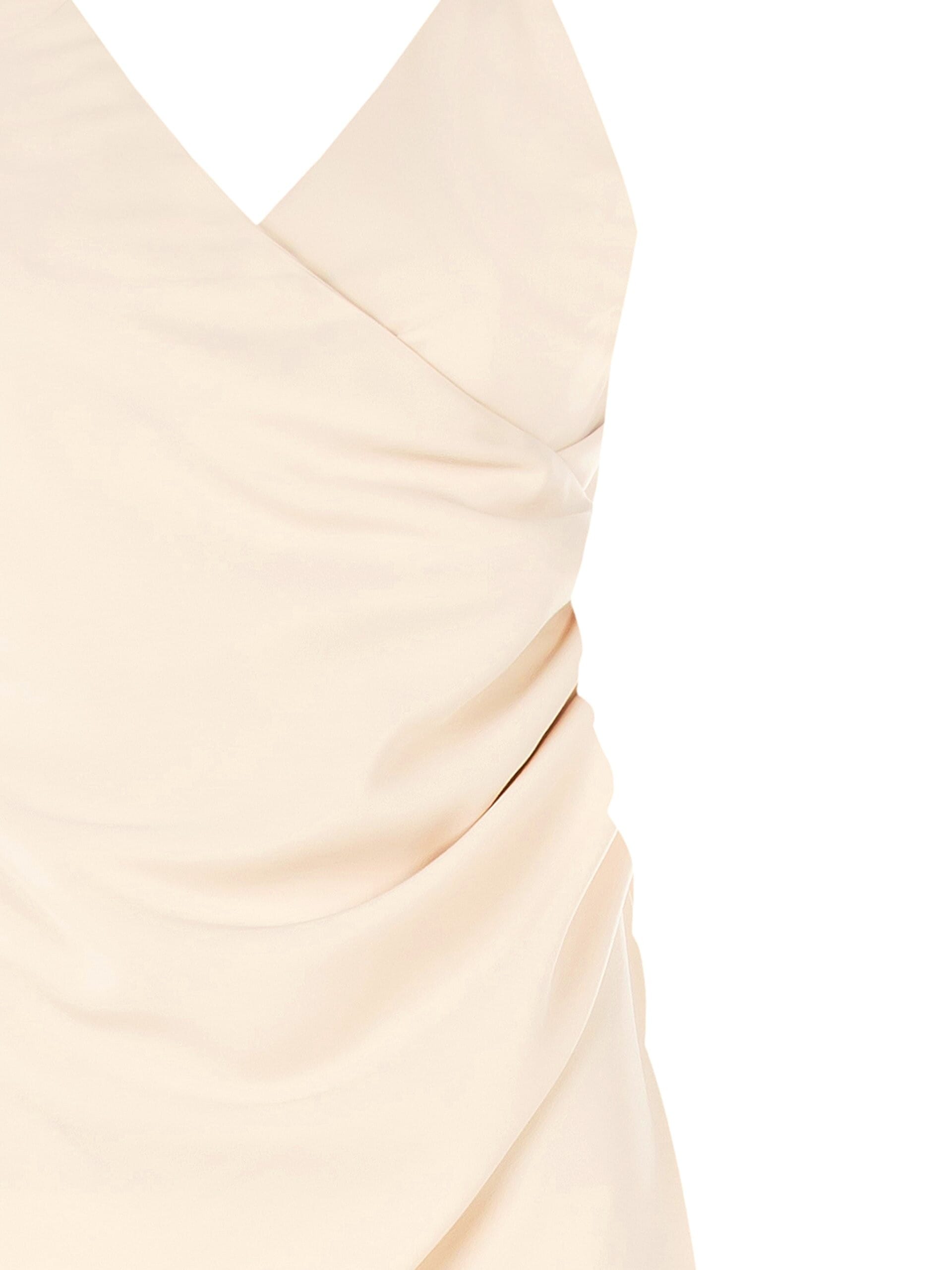 Abito Lungo In Tessuto Fluido Incrociato E Arricciato Su Un Fianco Rinascimento