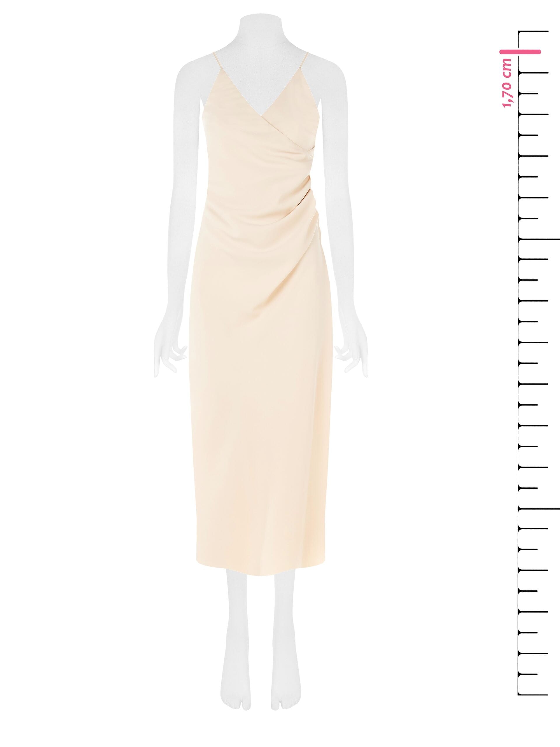 Abito Lungo In Tessuto Fluido Incrociato E Arricciato Su Un Fianco Rinascimento