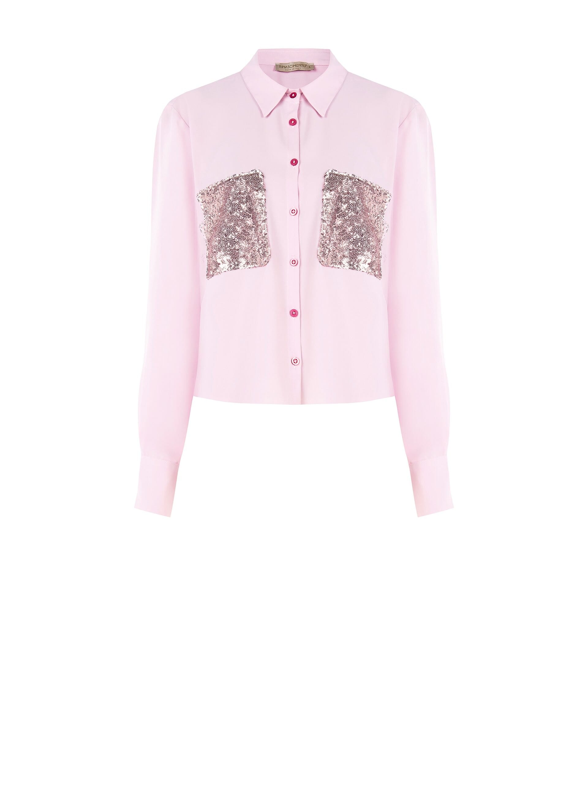 Chemise en satin opaque fluide avec paillettes Rinascimento