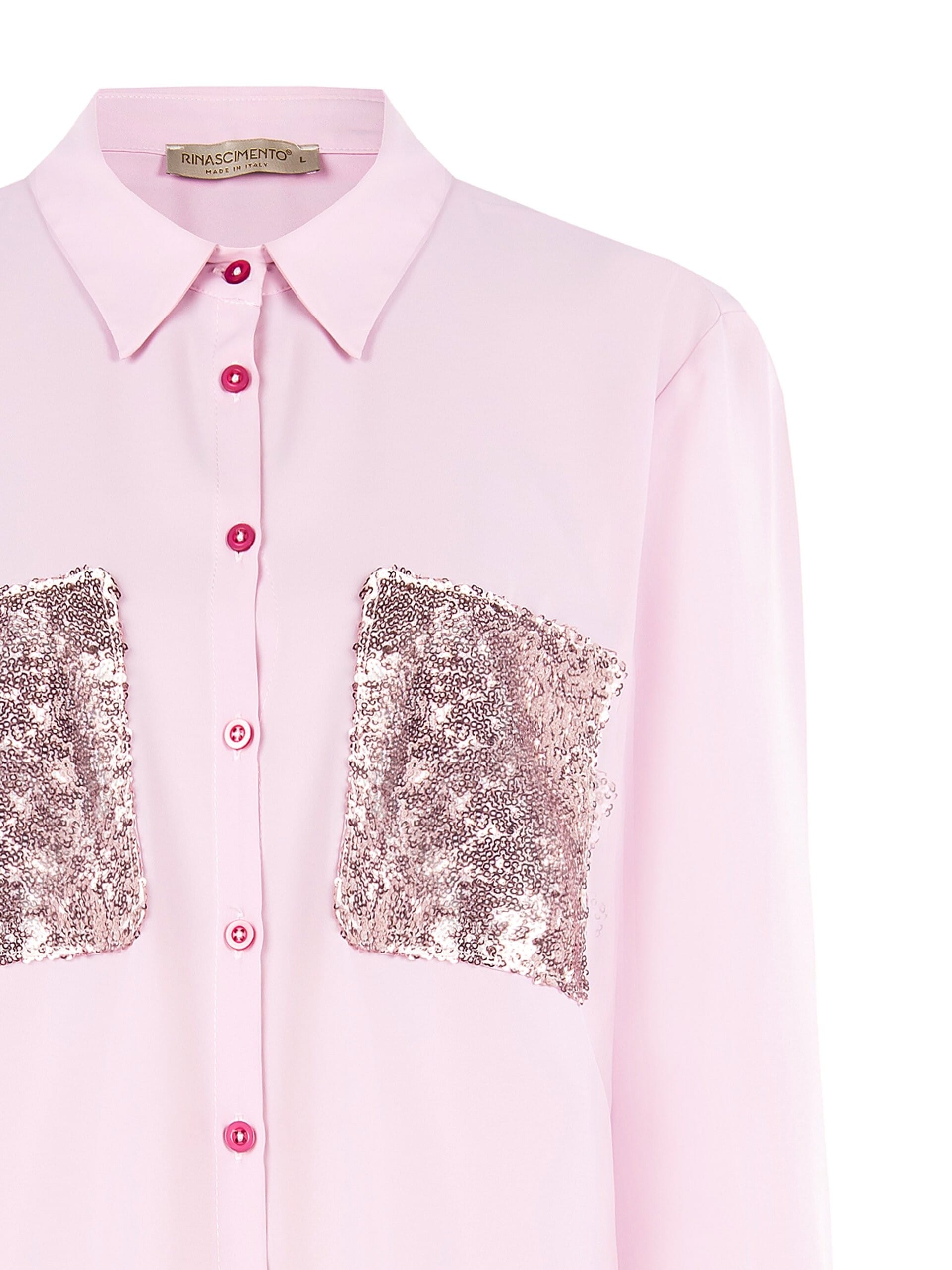 Chemise en satin opaque fluide avec paillettes Rinascimento