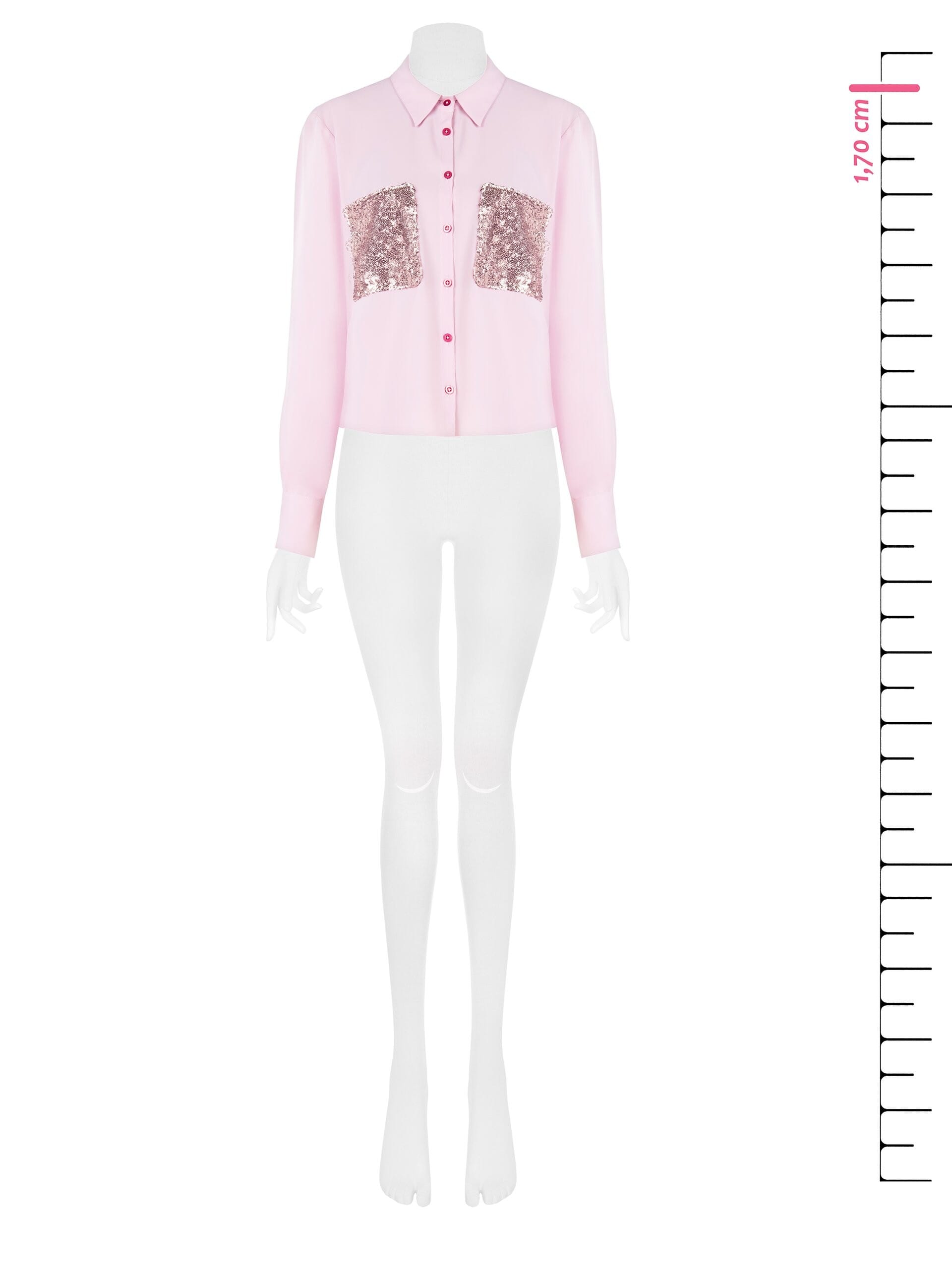 Chemise en satin opaque fluide avec paillettes Rinascimento