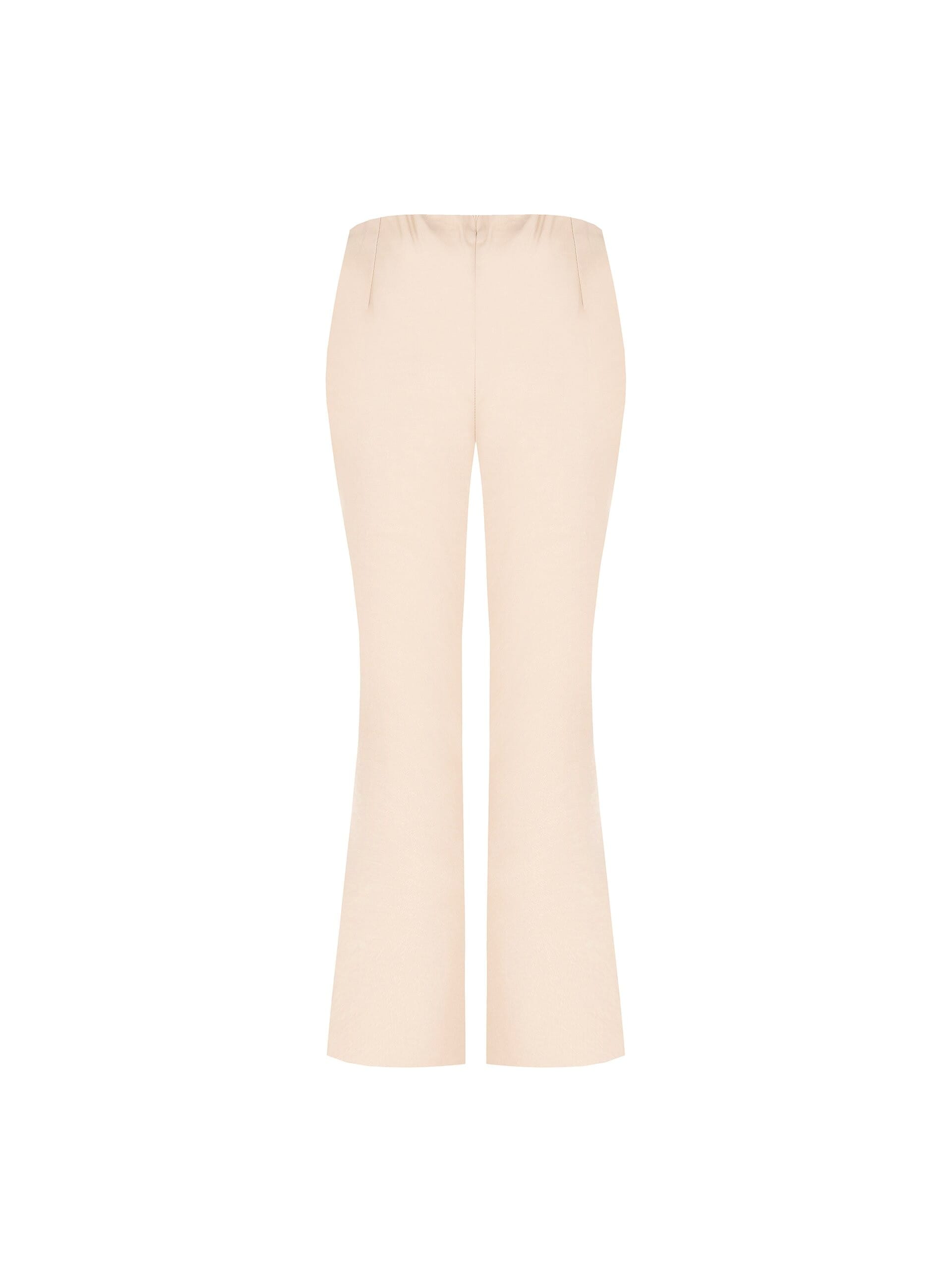 Straight Cotton Mix Trousers With Elasticated Waistband Rinascimento