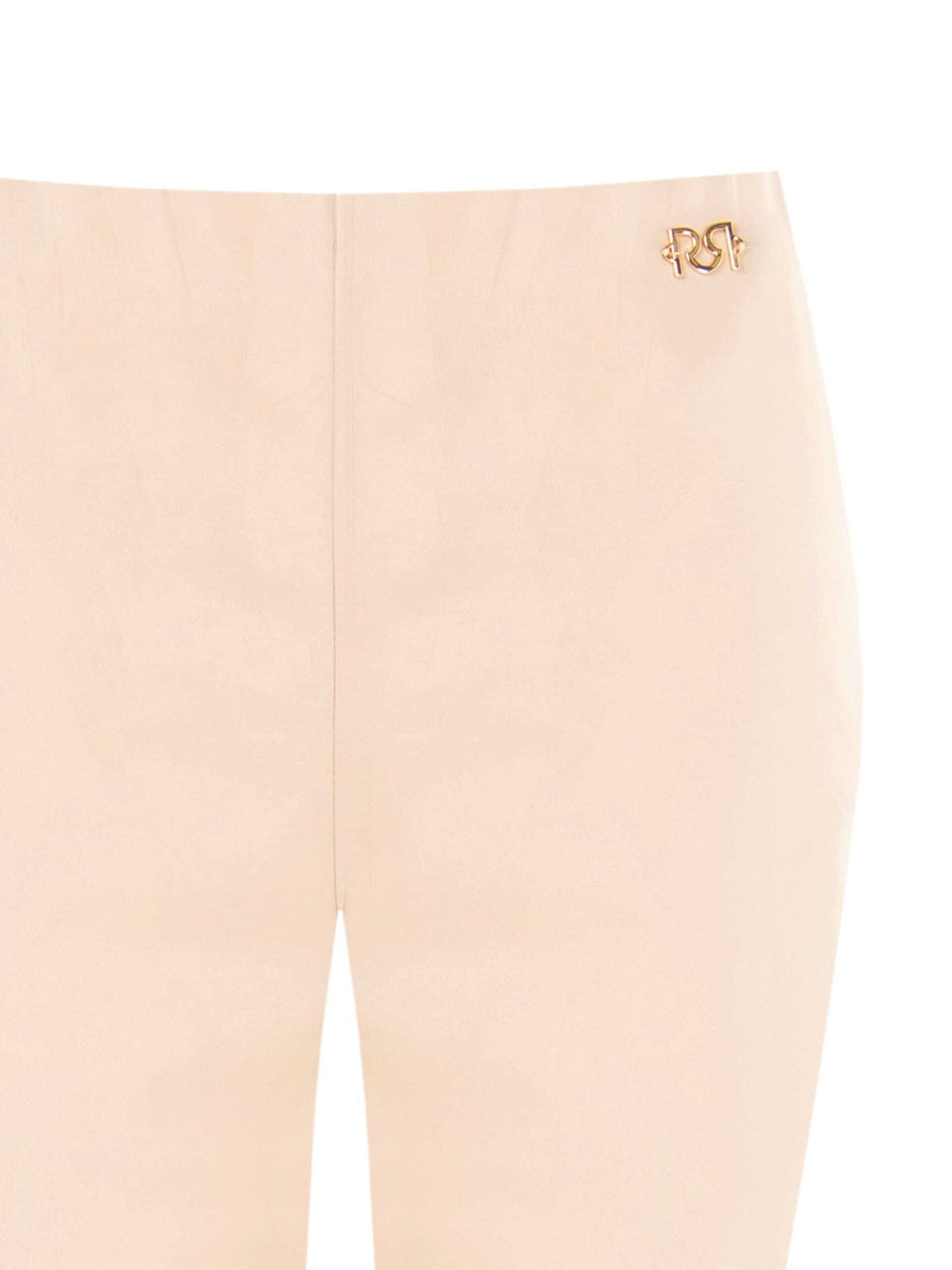 Straight Cotton Mix Trousers With Elasticated Waistband Rinascimento