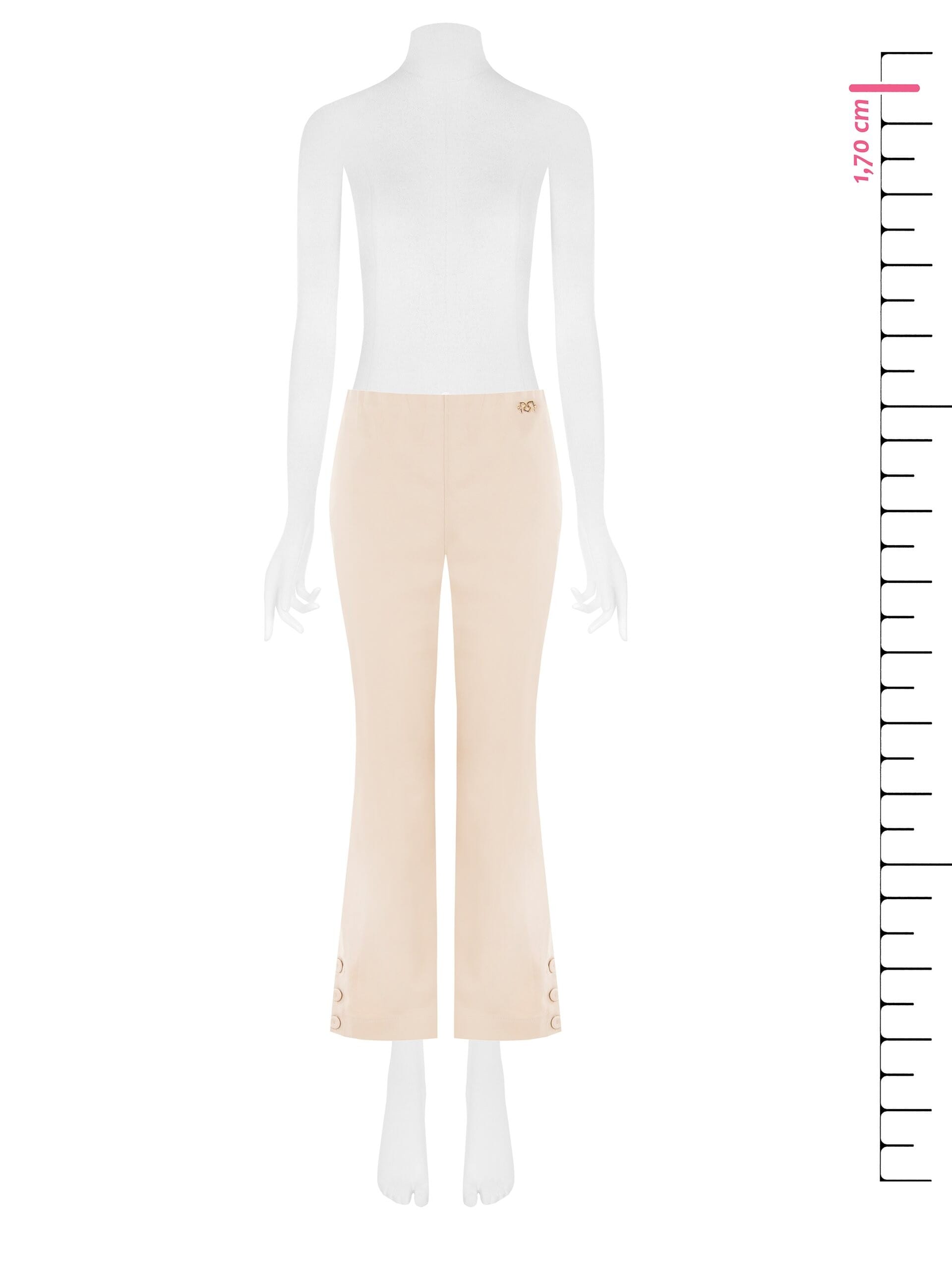 Straight Cotton Mix Trousers With Elasticated Waistband Rinascimento