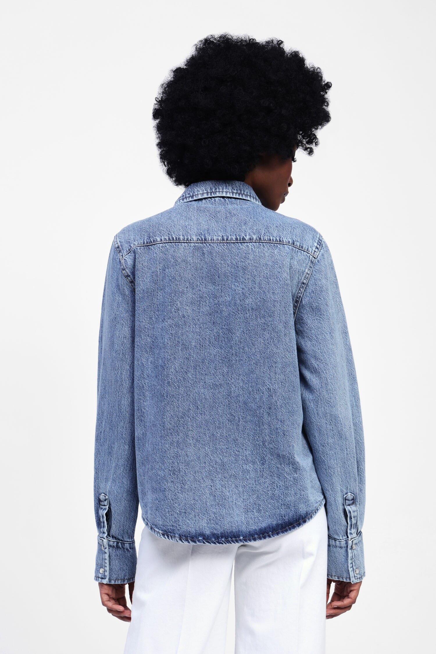 Camicia In Denim Con Colletto Classico E Bottoni Dixie