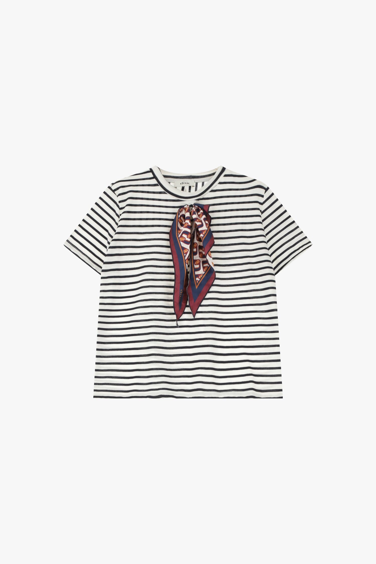T-Shirt A Righe Con Foulard Decorativo Dixie
