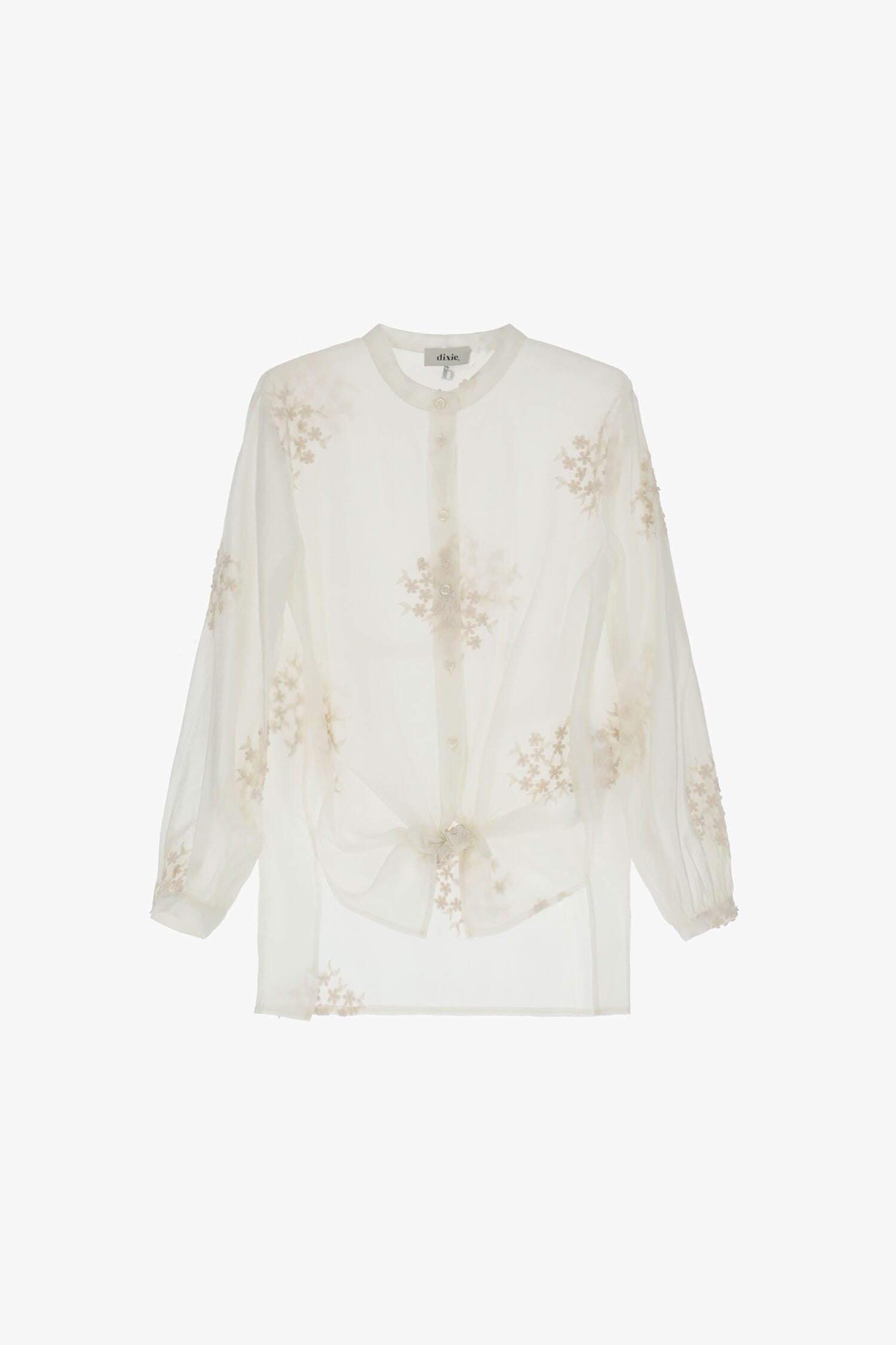 Camicia Coreana Trasparente Ricami Floreali Dixie