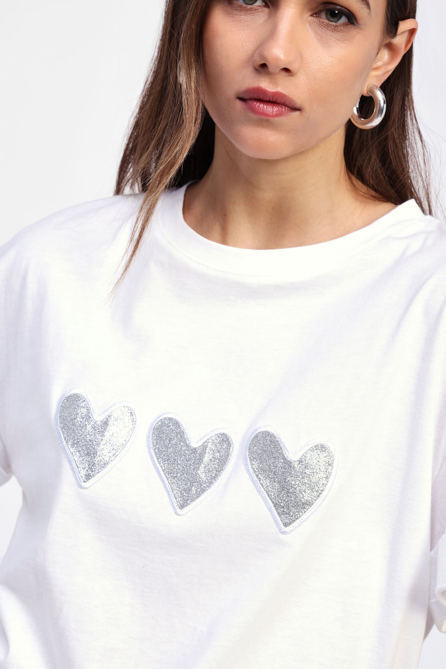 Maglietta Con Cuori Ricamati Dixie