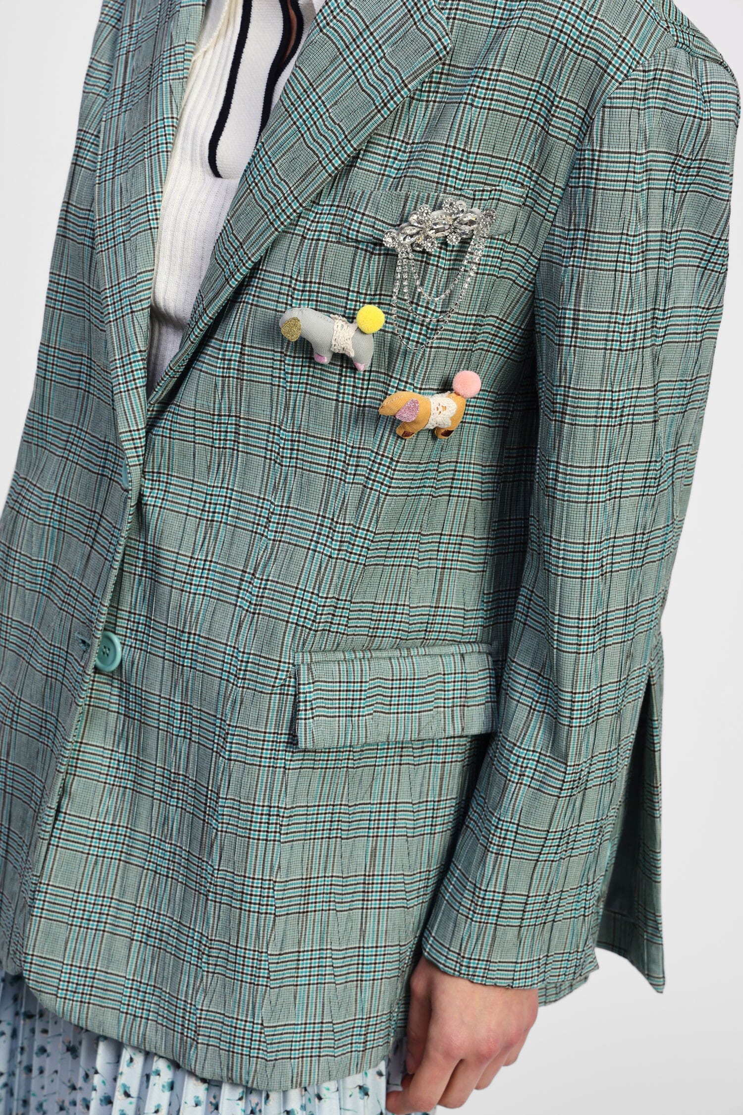 Blazer A Quadri Con Spilla Dixie