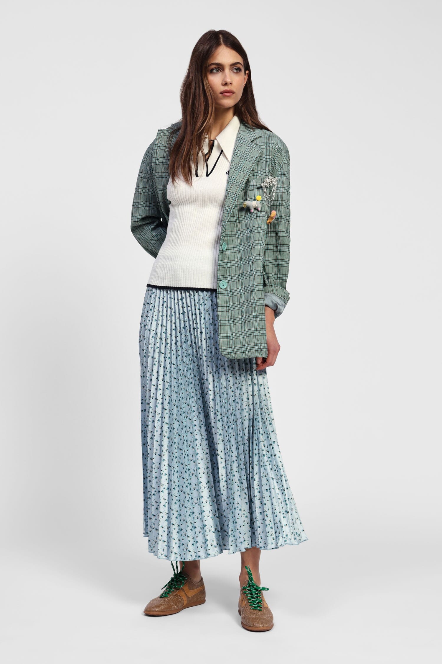 Jupe plissée à fleurs Dixie