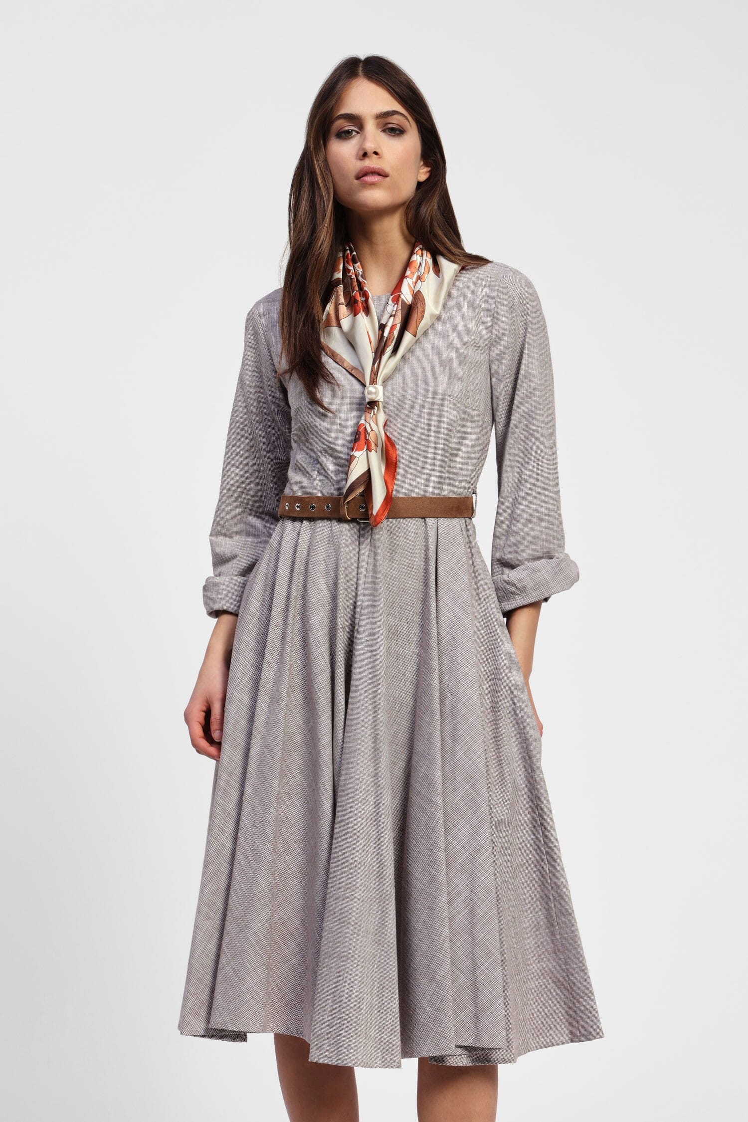 Vestito A Maniche Lunghe Con Cintura Dixie