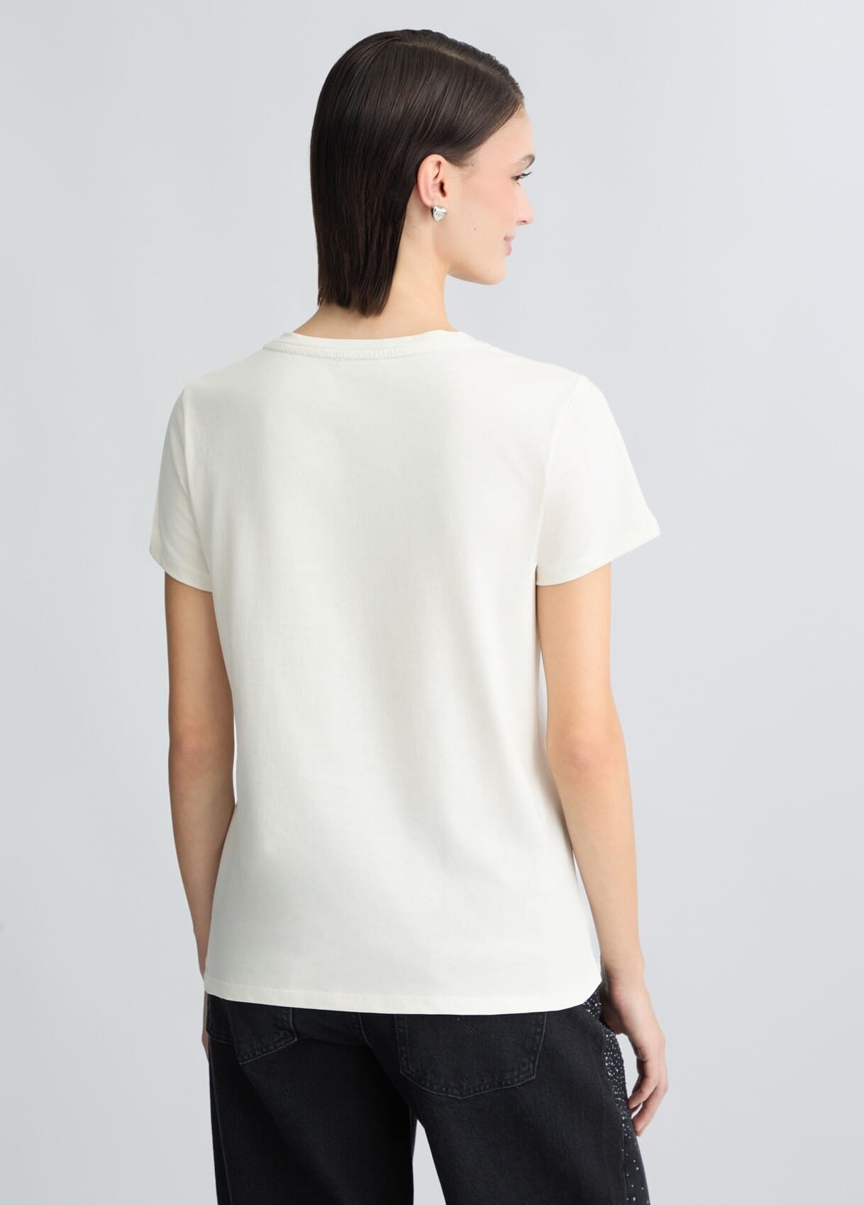 T-Shirt Con Logo E Strass Liu Jo