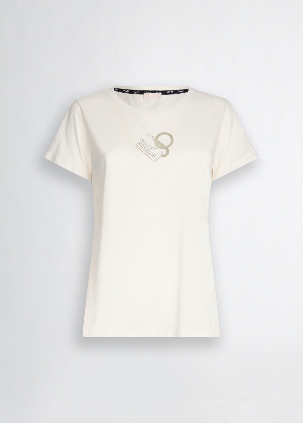 T-Shirt Con Logo E Strass Liu Jo