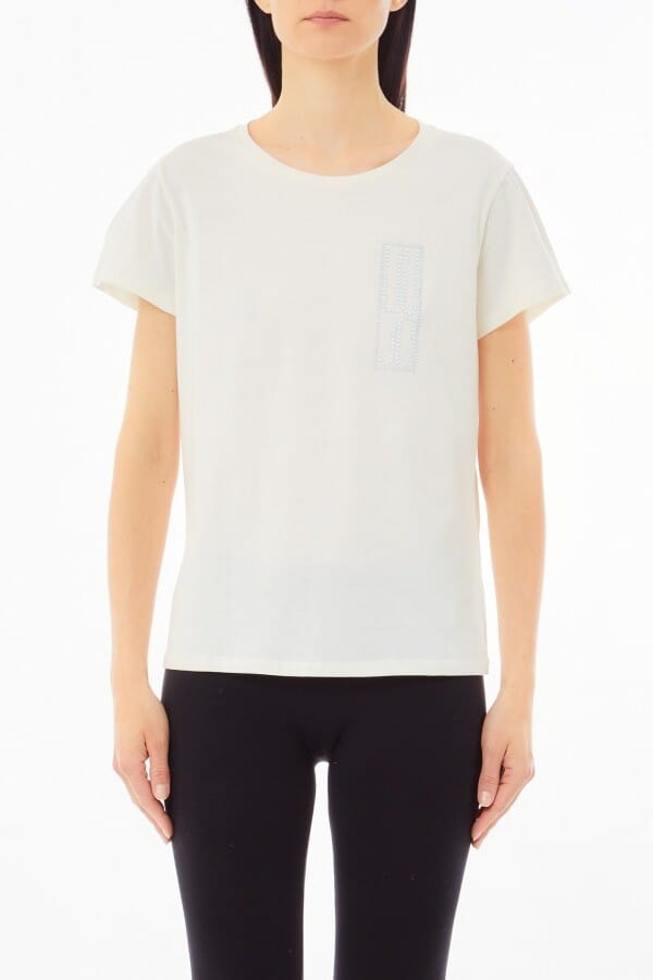 T-Shirt Con Strass Liu Jo