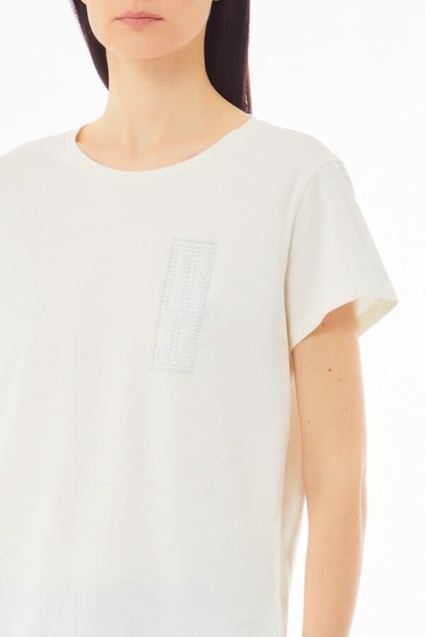 T-Shirt Con Strass Liu Jo